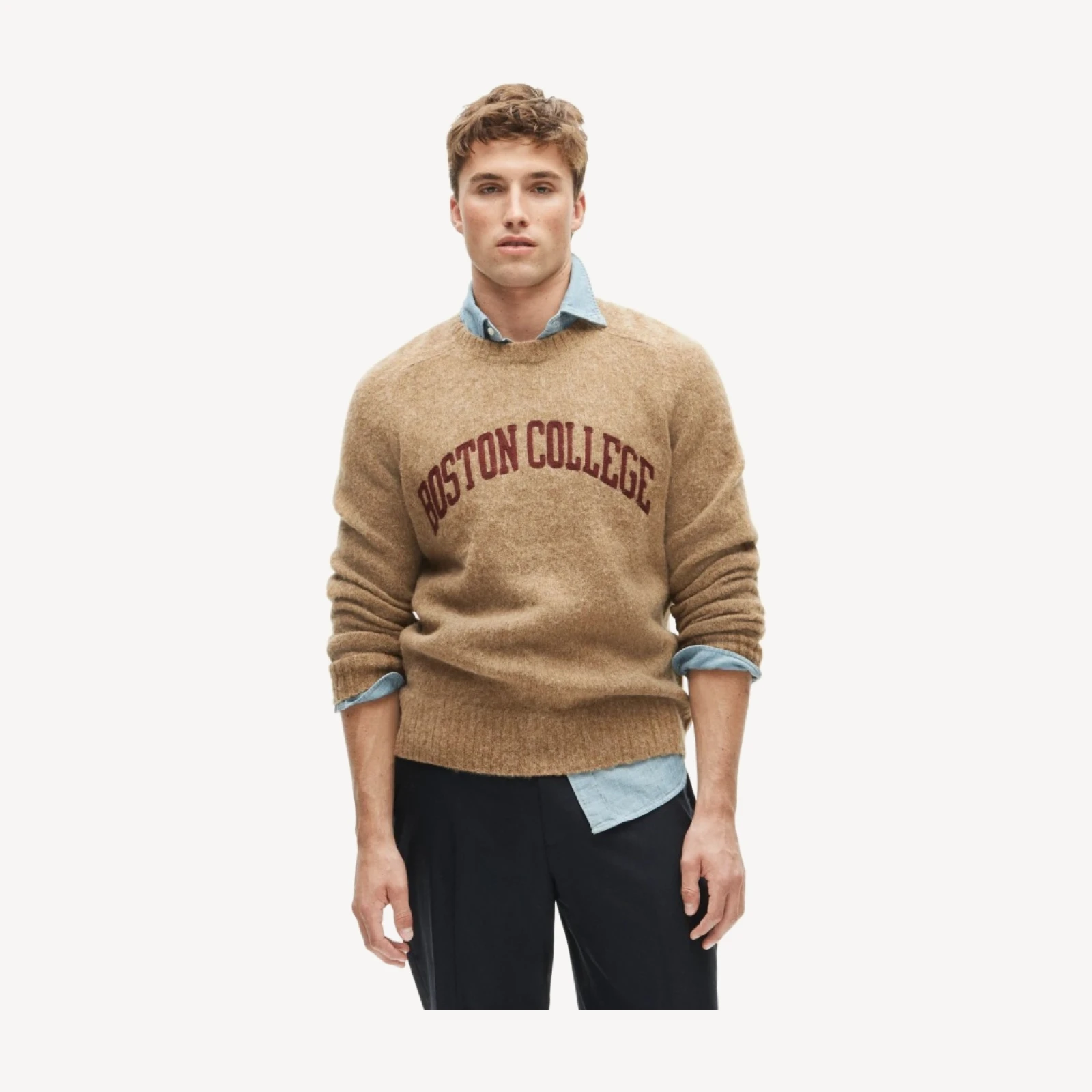 '47 x J.Crew brushed wool Boston College sweater