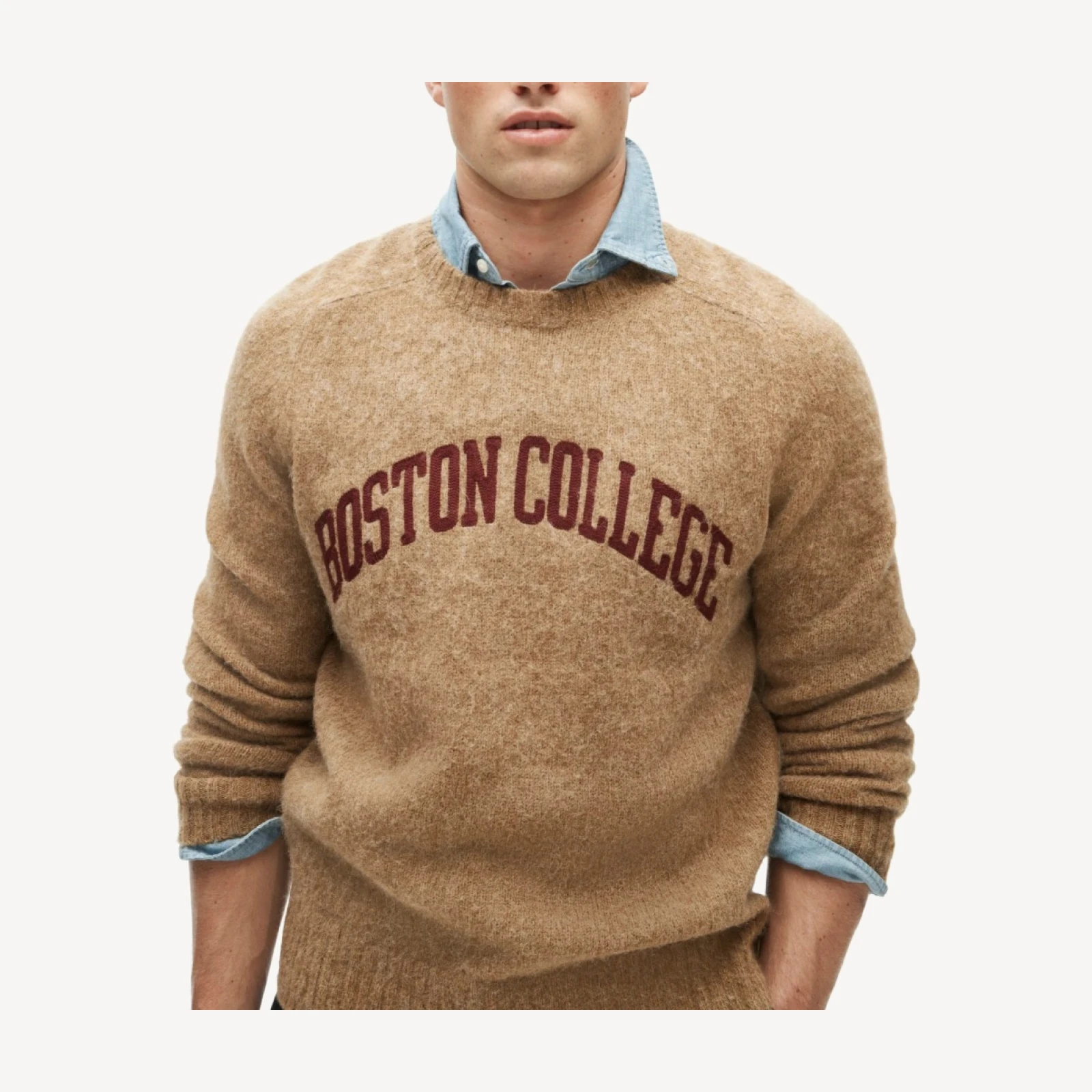 '47 x J.Crew brushed wool Boston College sweater