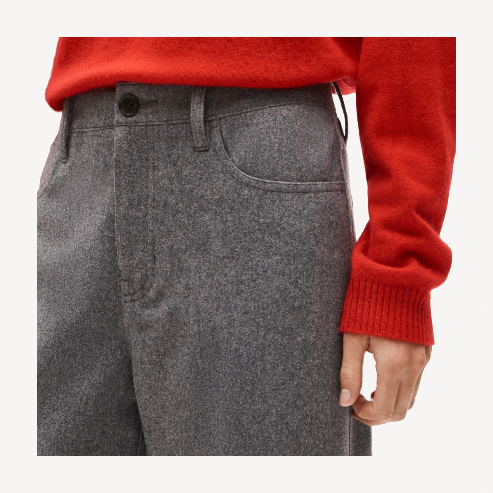 Barrel pant in wool-blend flannel