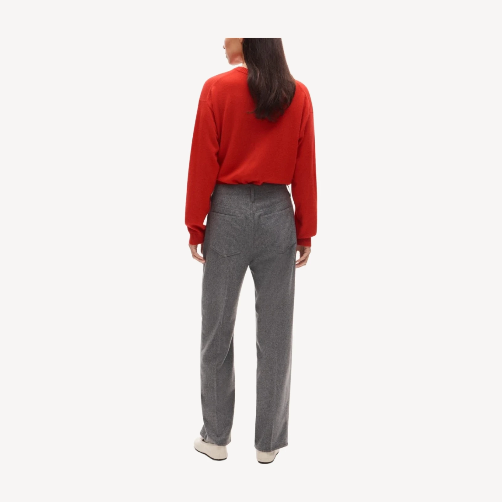 Barrel pant in wool-blend flannel