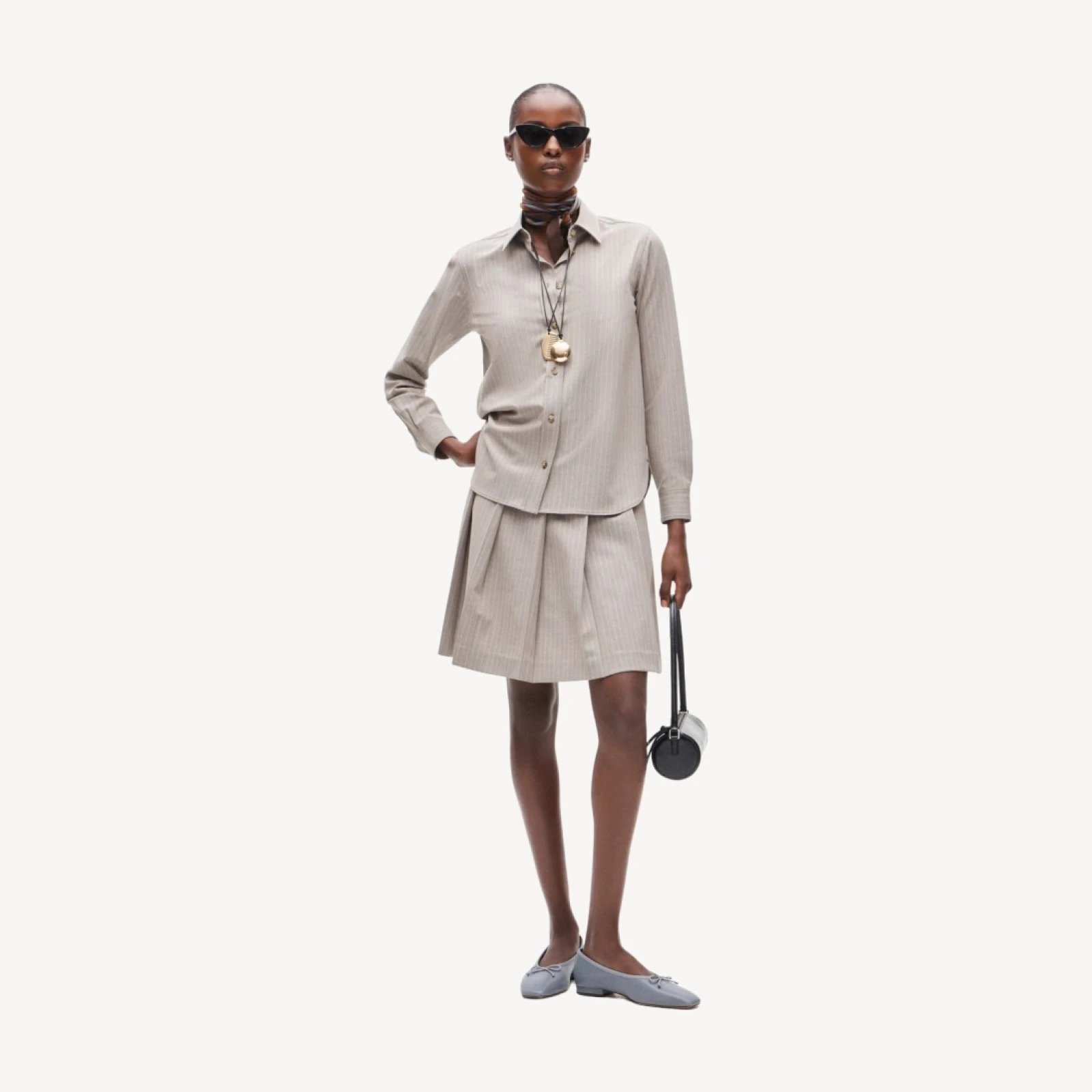 Jules classic-fit button-up shirt in striped Gramercy suiting
