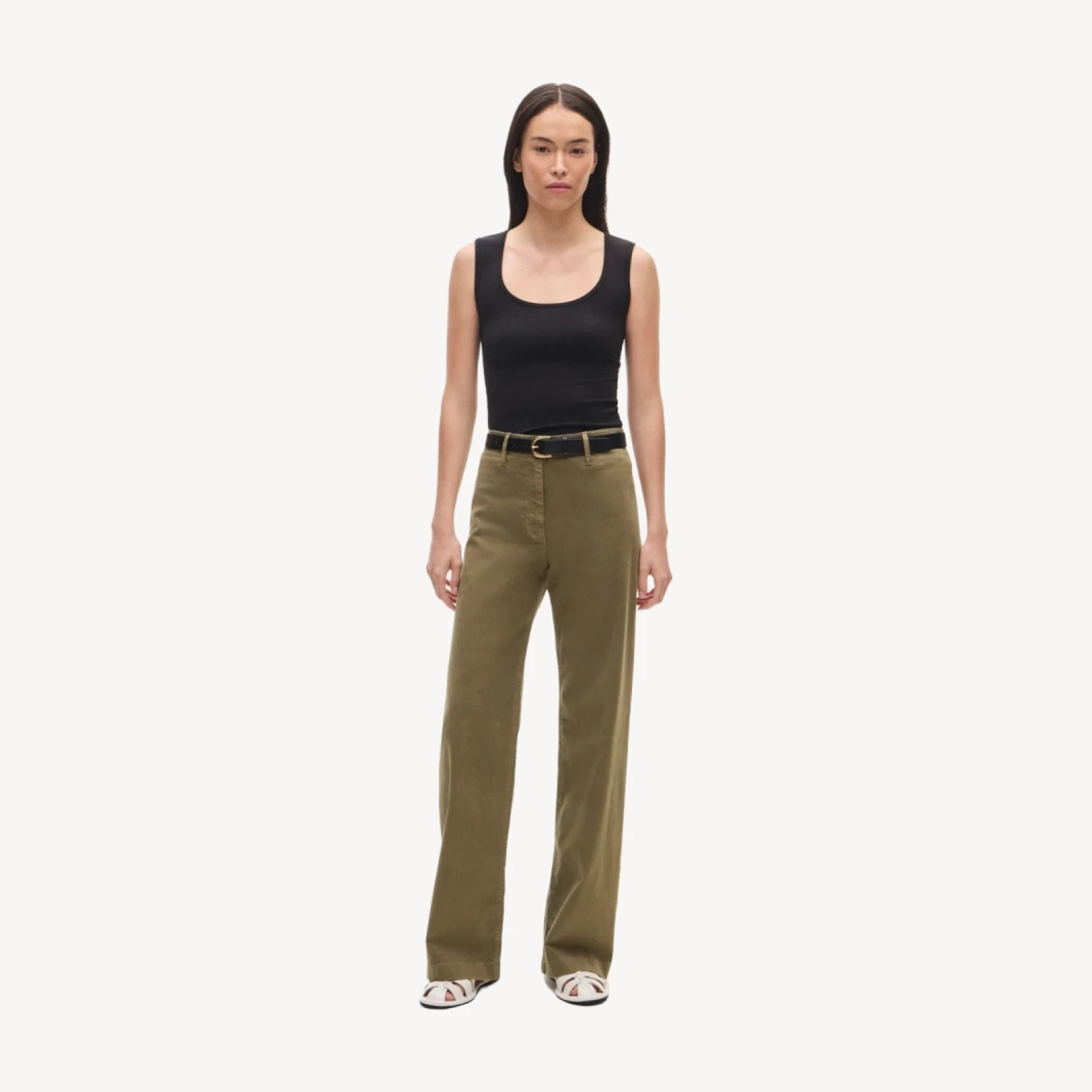 Wide-leg trouser in chino