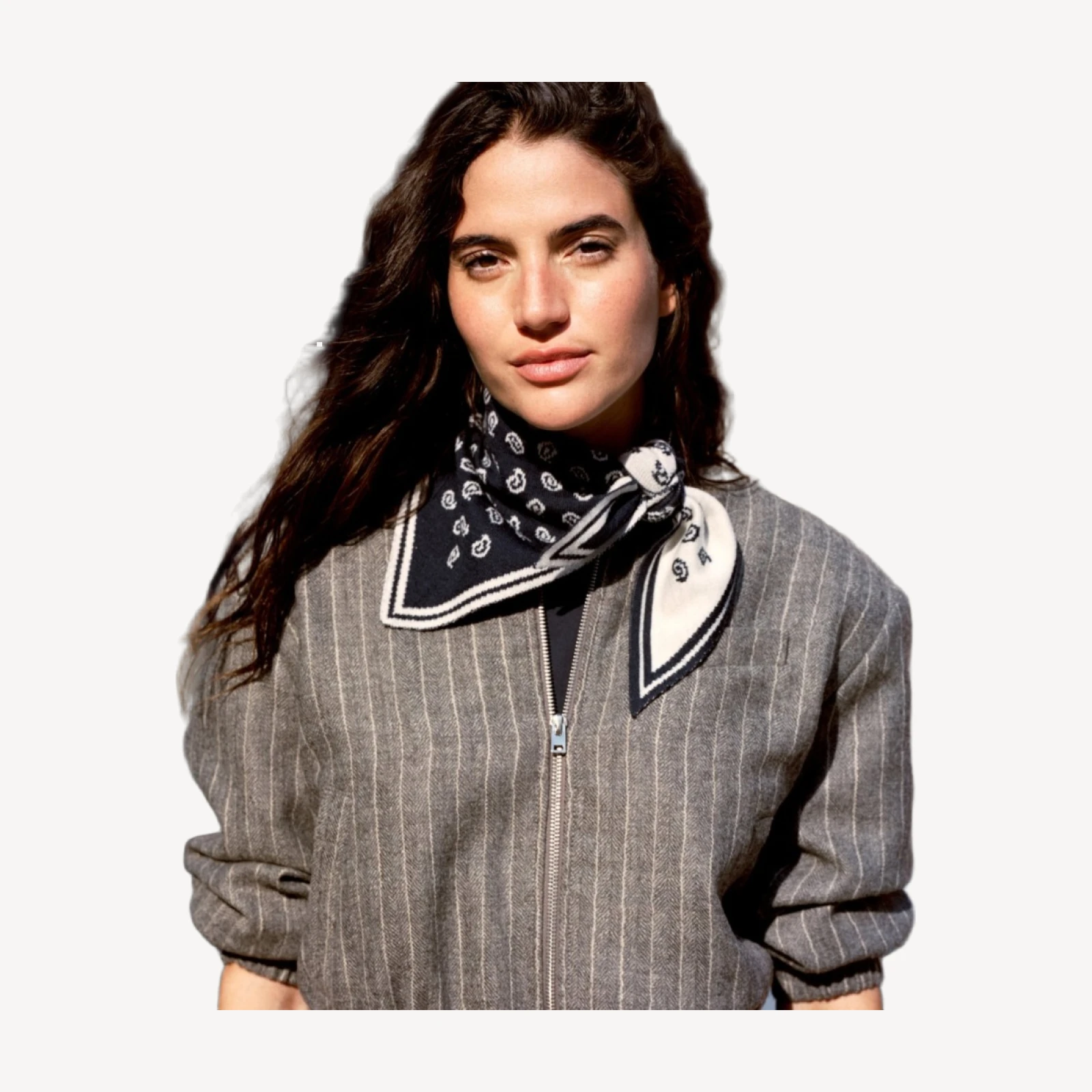 Merino wool bandana in reversible paisley