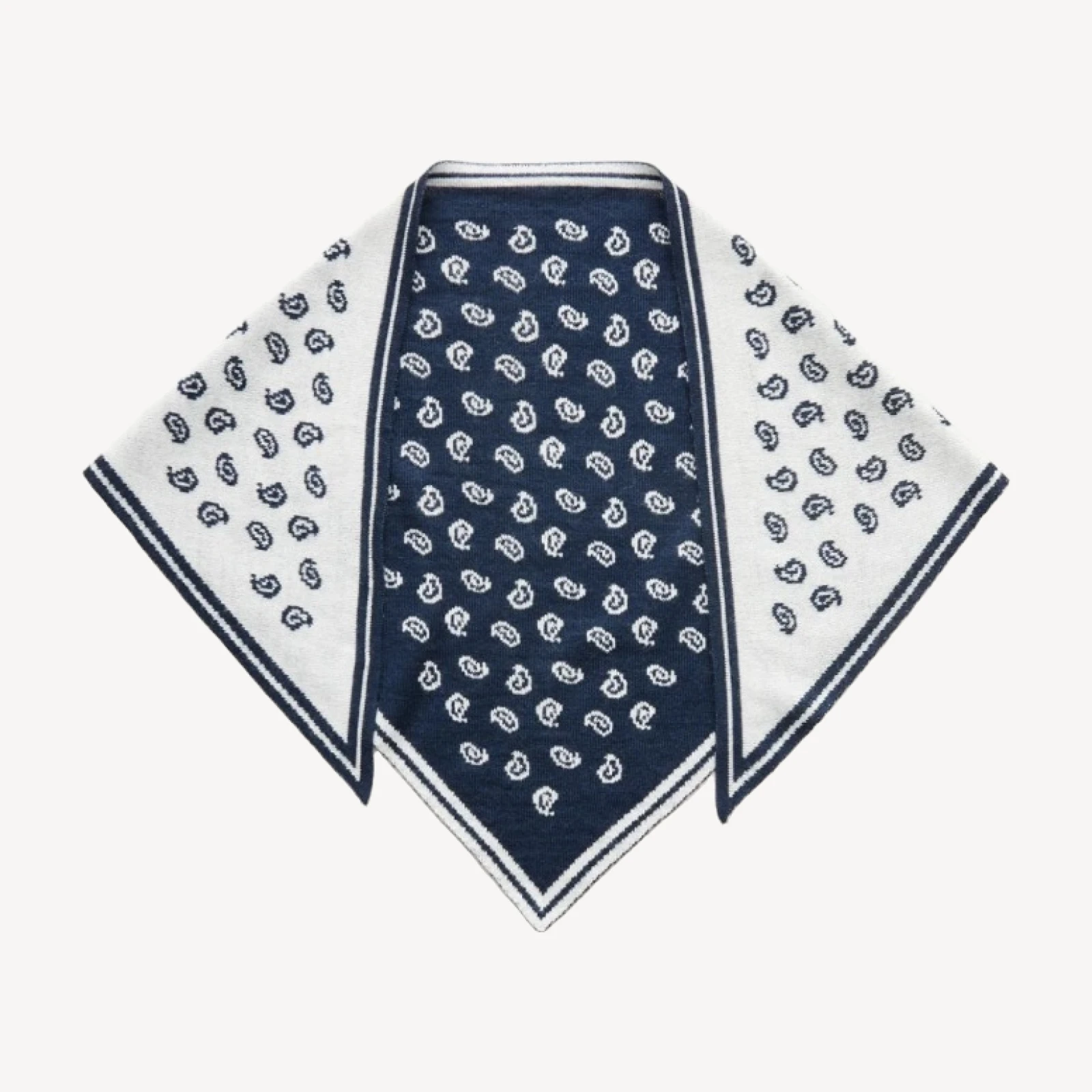 Merino wool bandana in reversible paisley