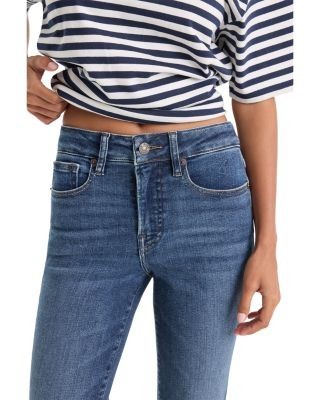 Good American Good Petite Mid Rise Straight Jeans in Indigo 1230