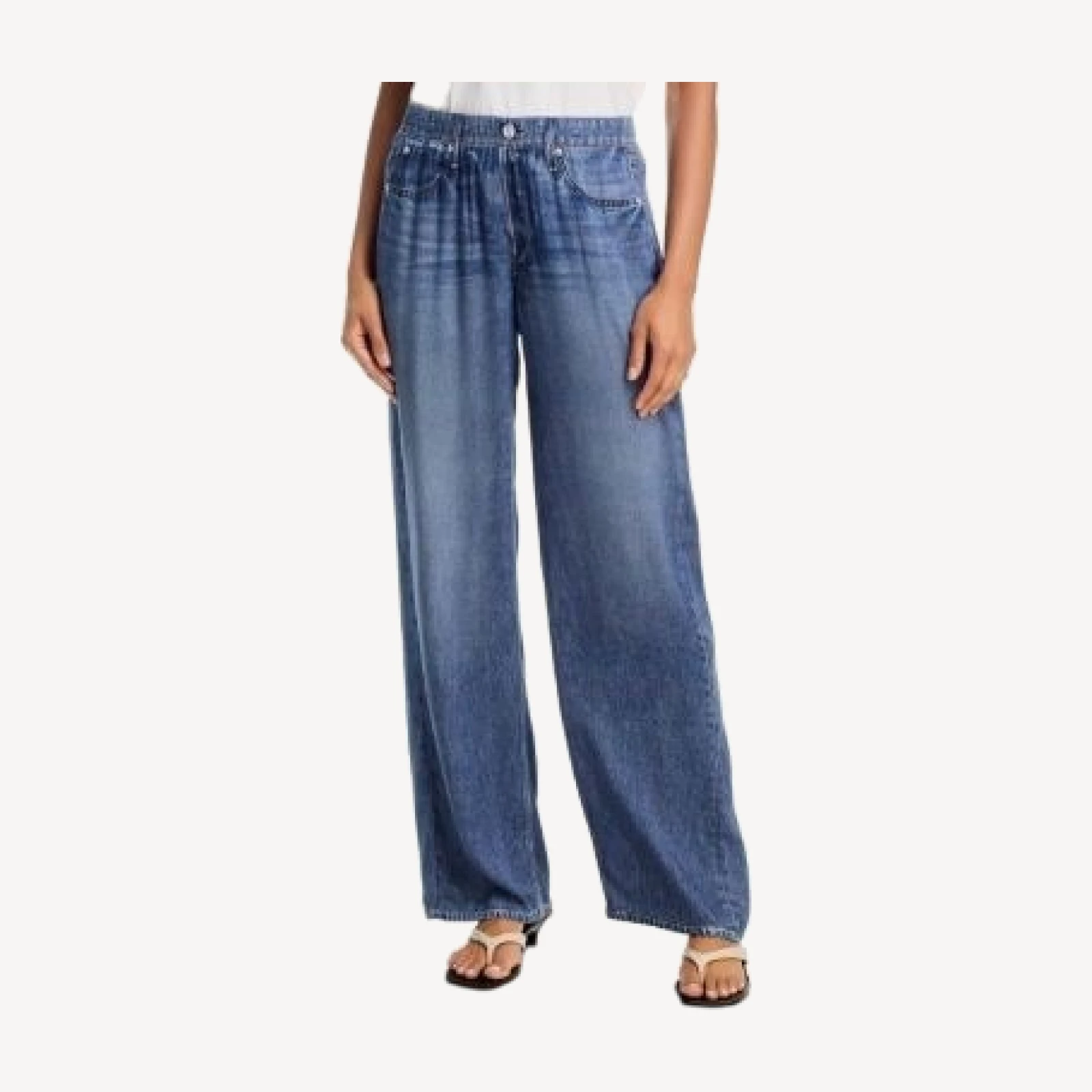 rag & bone Miramar Slink High Rise Wide Leg Sweatpant Jeans in Lagoon