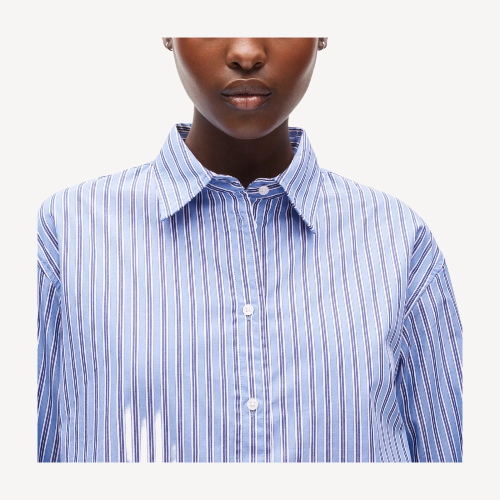 Esme relaxed-fit button-up shirt in striped cotton poplin
