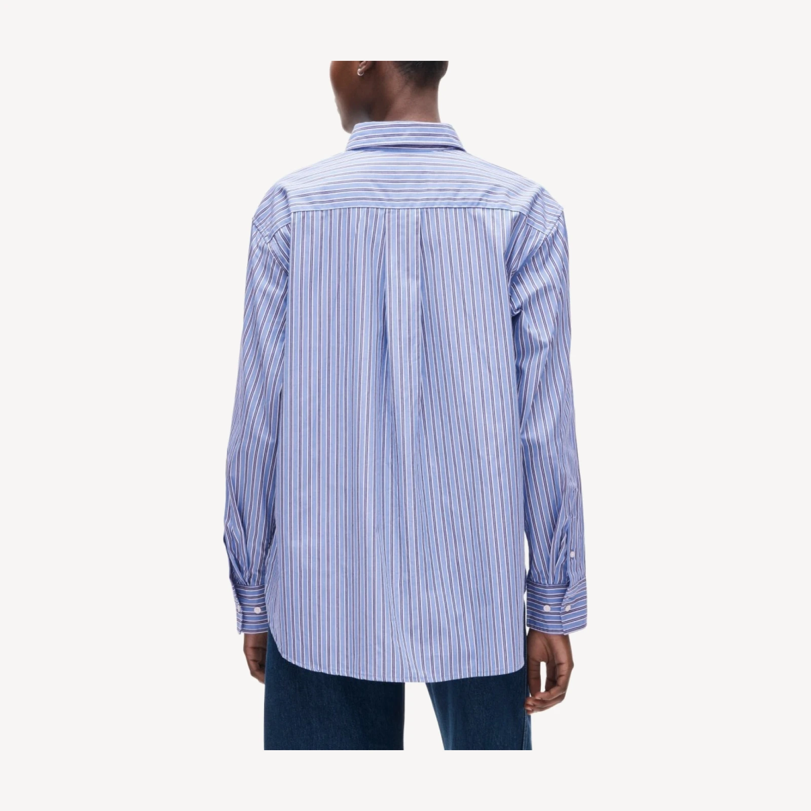 Esme relaxed-fit button-up shirt in striped cotton poplin