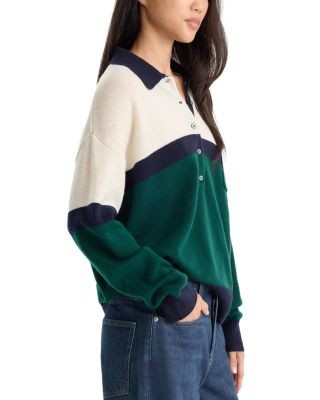 Good American The Rugby Wool & Cashmere Crewneck Sweater