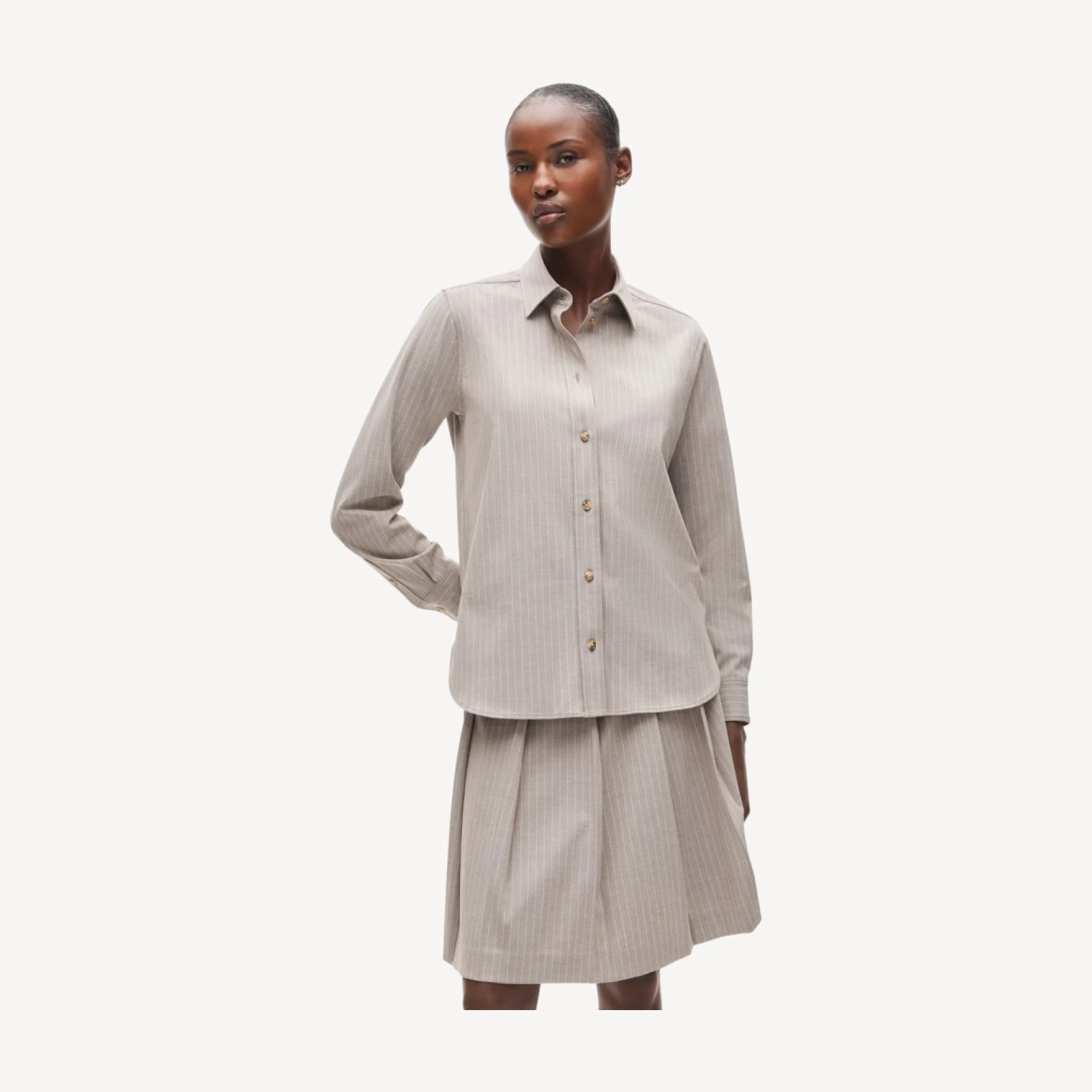 Jules classic-fit button-up shirt in striped Gramercy suiting