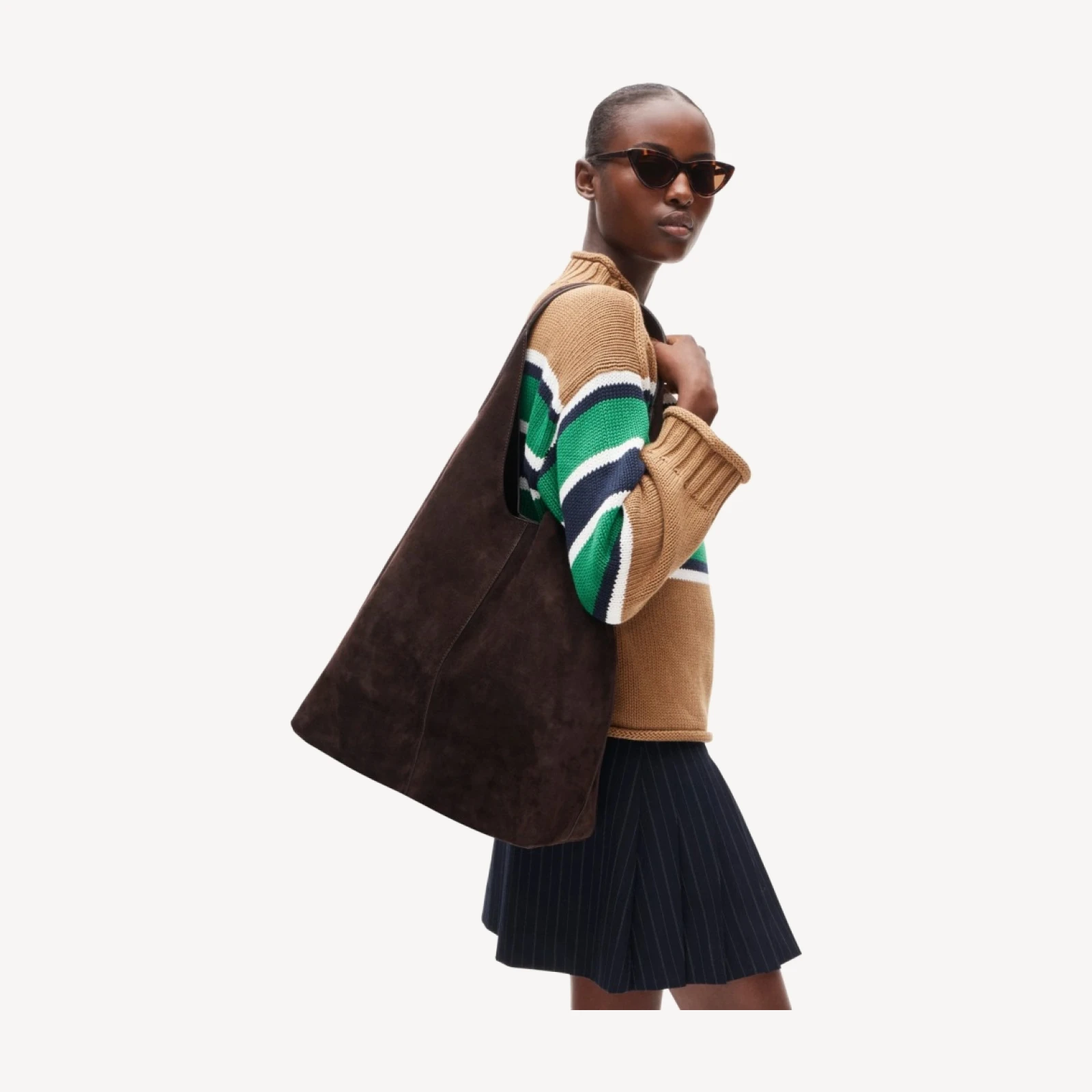 Slouchy tote in suede