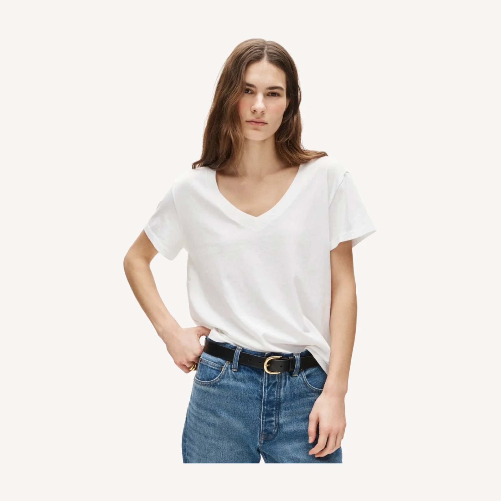 New vintage jersey relaxed V-neck T-shirt