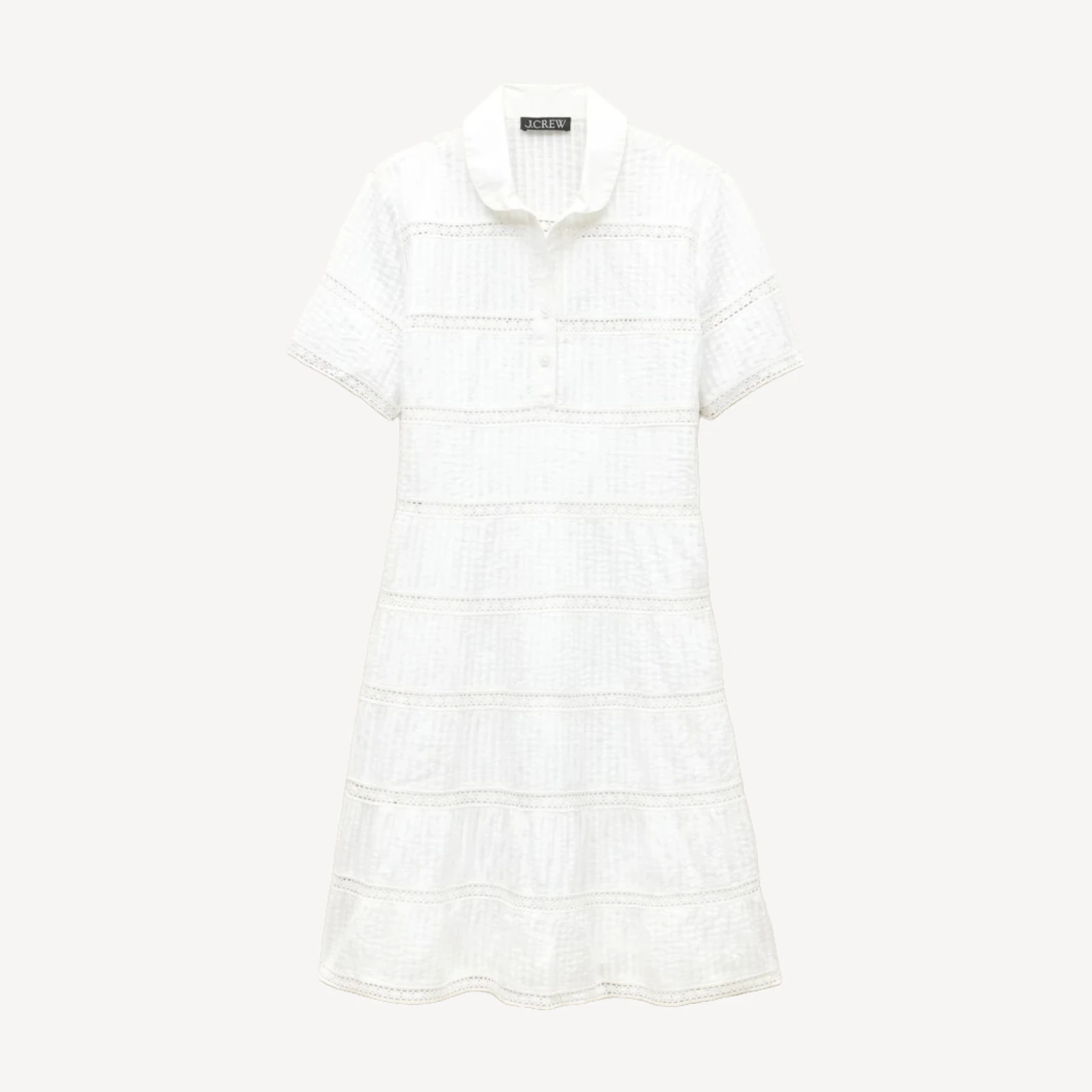 Tiered shirt-dress in cotton voile