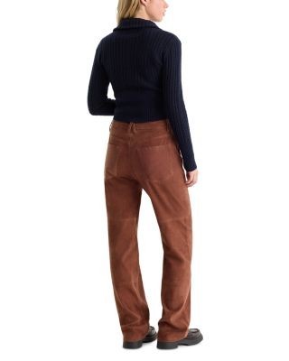 Good American Suede Good True Straight Jeans in Cafe Clay