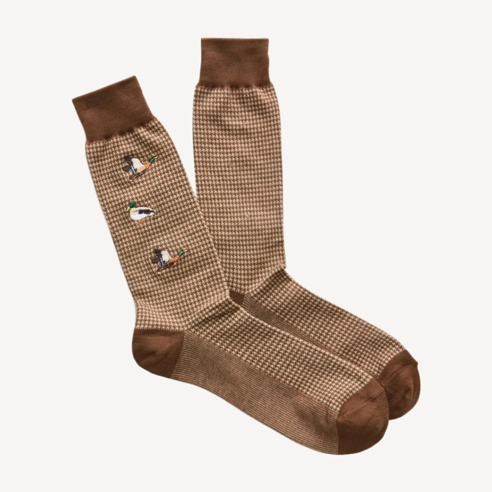 Duck-houndstooth critter socks