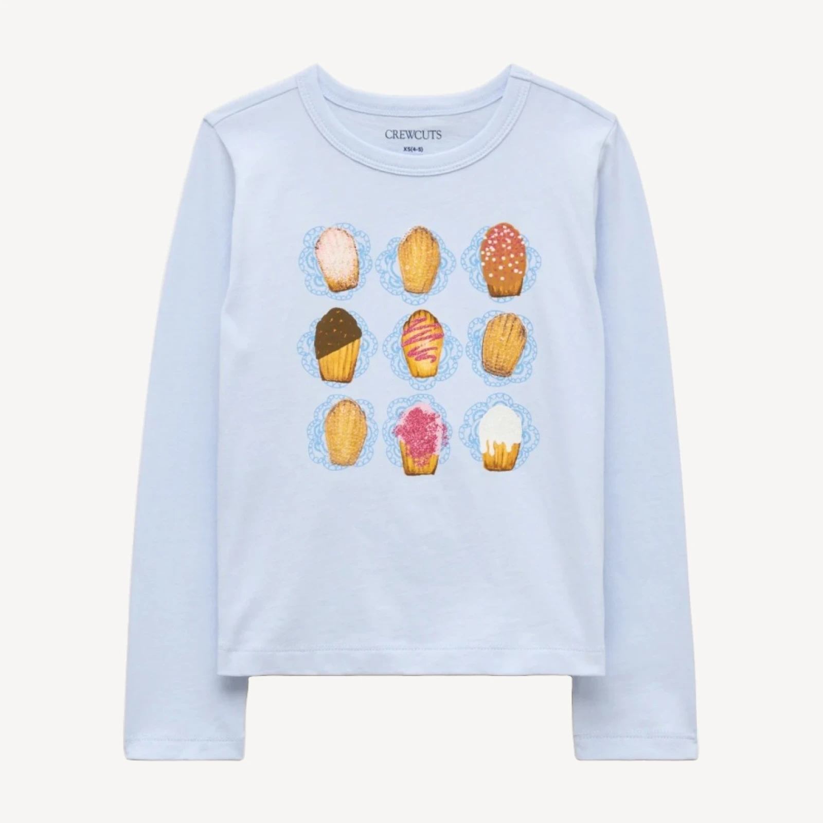Girls' long-sleeve madeleine graphic T-shirt with sequins