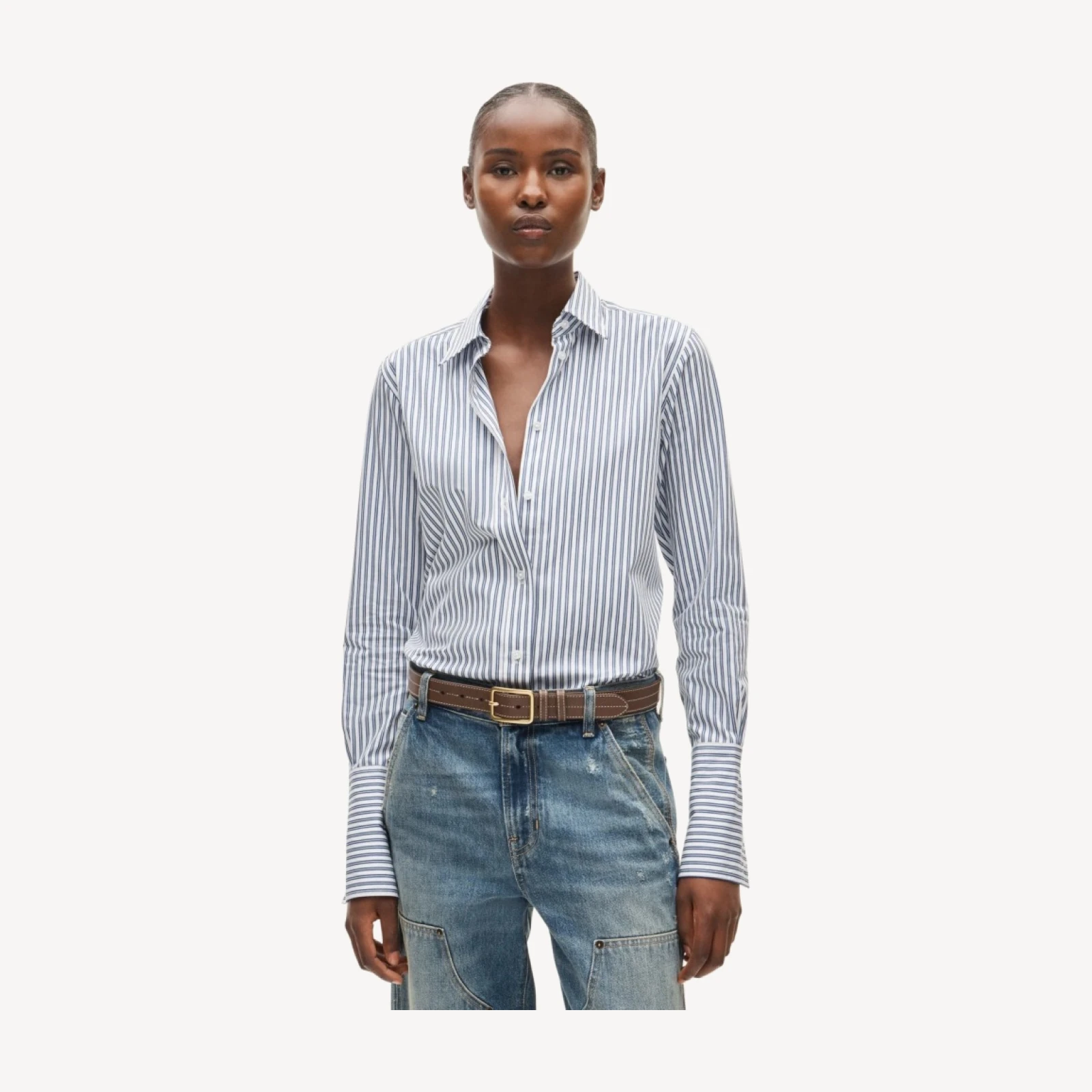 Jules classic-fit button-up shirt in striped Greenwich poplin