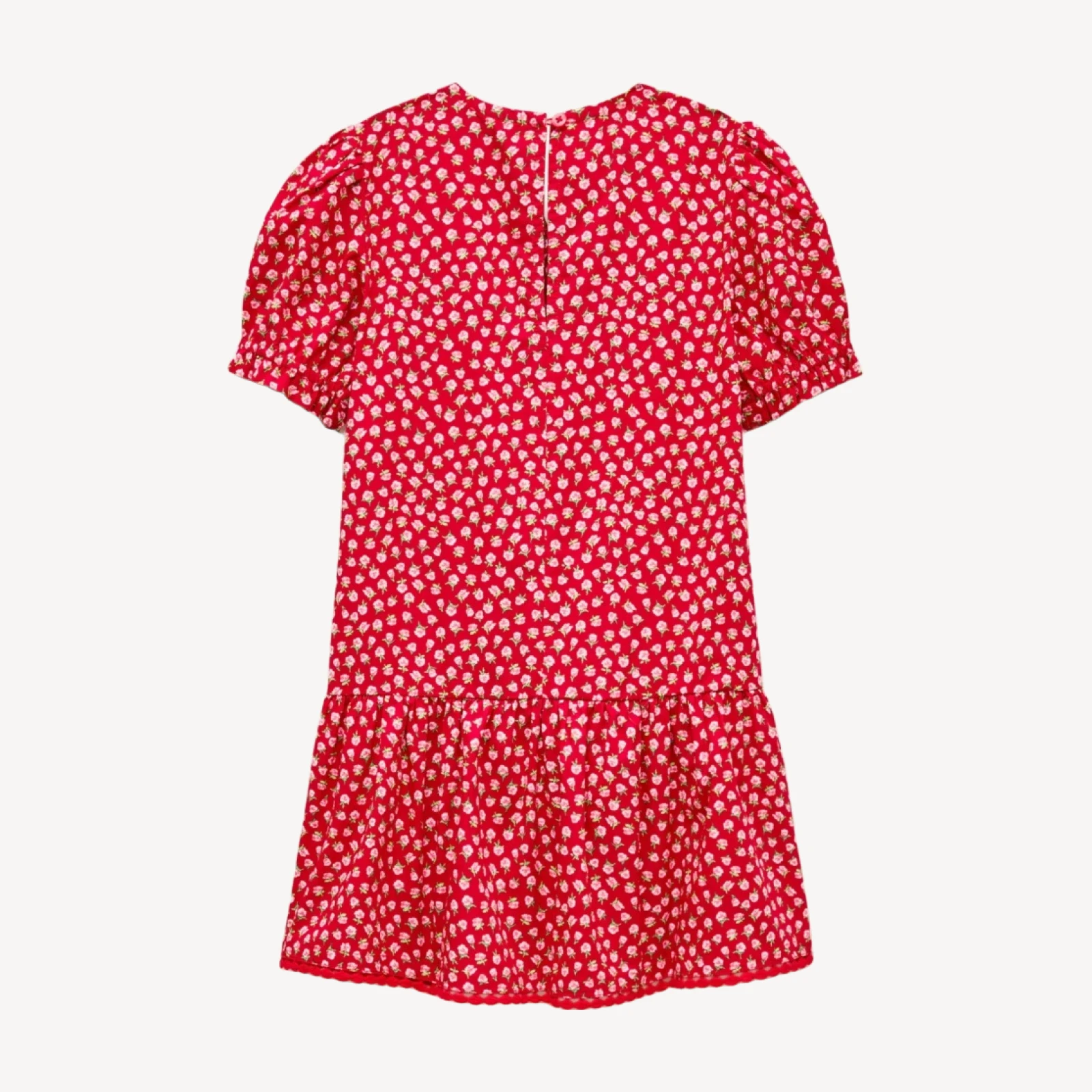 Girls' drop-waist dress in rosette floral