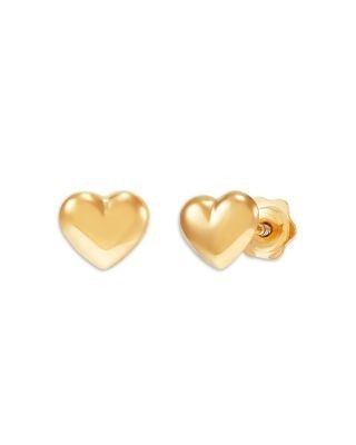 Bloomingdale's Fine Collection Children's Puff Heart Stud Earrings in 14K Yellow Gold