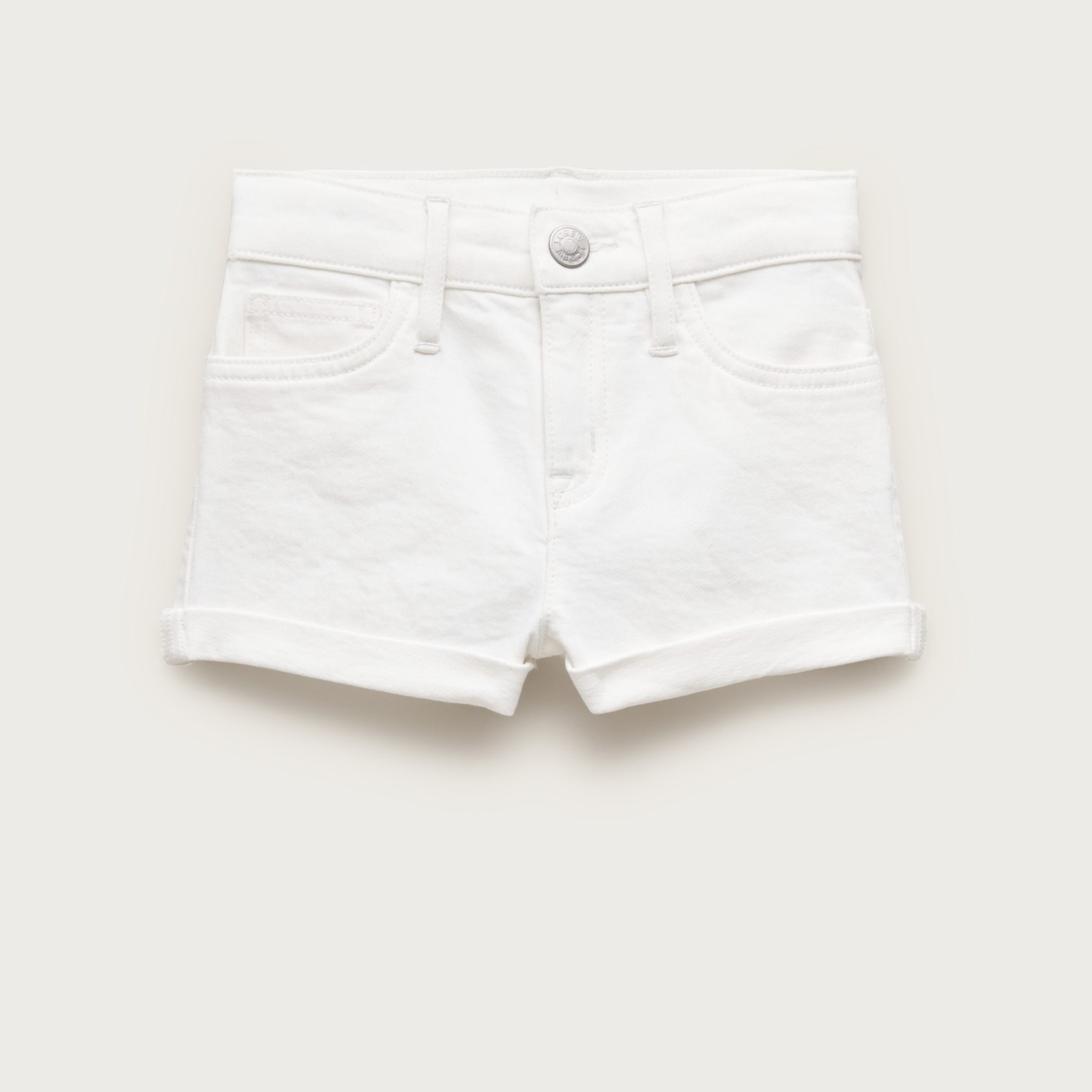 Girls' island denim short in white
