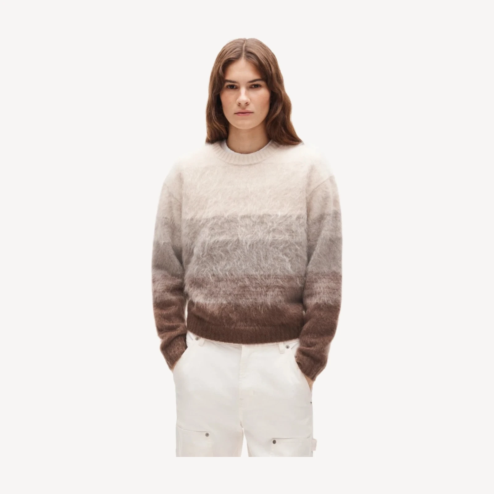 Perfect cashmere crewneck in ombré