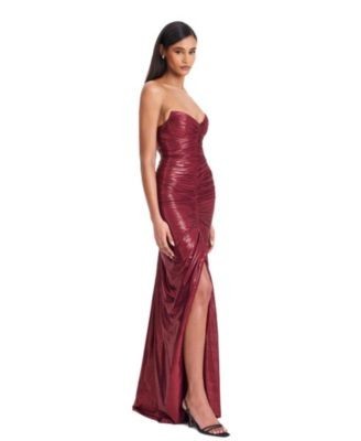 Miss Circle Sable Ruched Glitter Mermaid Gown