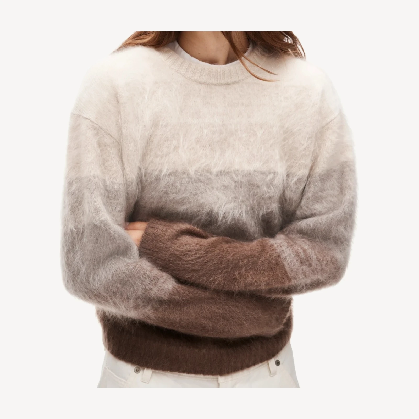 Perfect cashmere crewneck in ombré