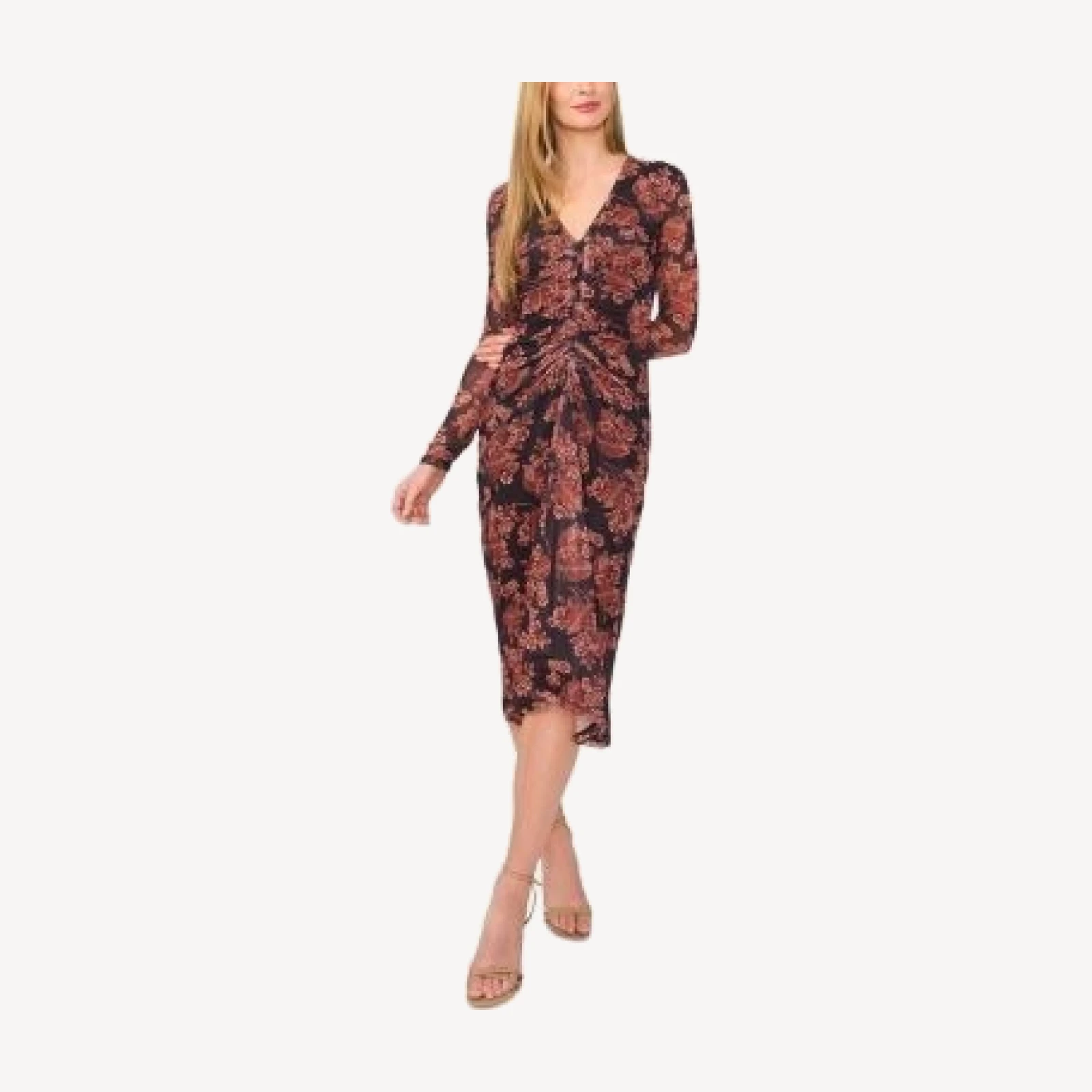 Ted Baker Marelle V Neck Ruched Midi Dress