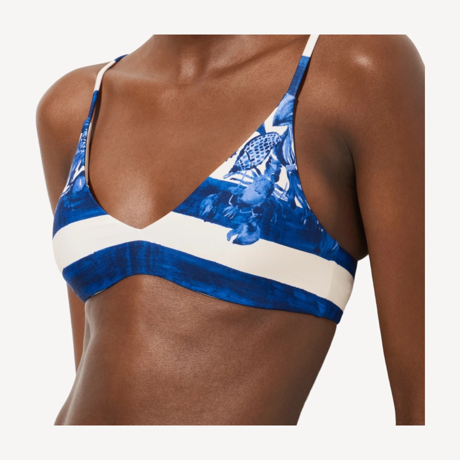 Lana bikini top in lobster & seashell Classic Sculpt™