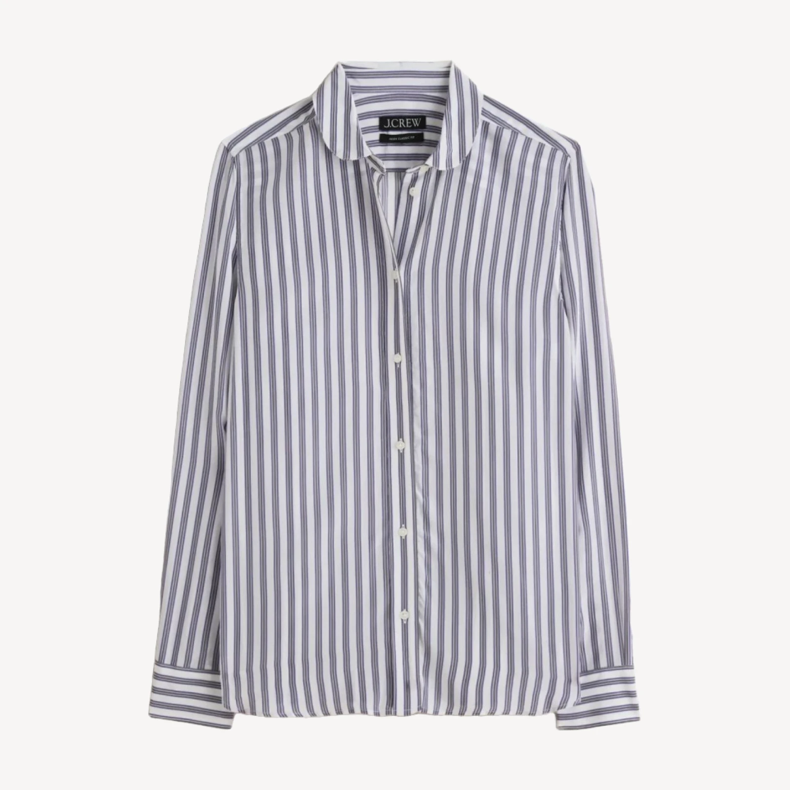 Jules classic-fit shirt in striped crepe de chine