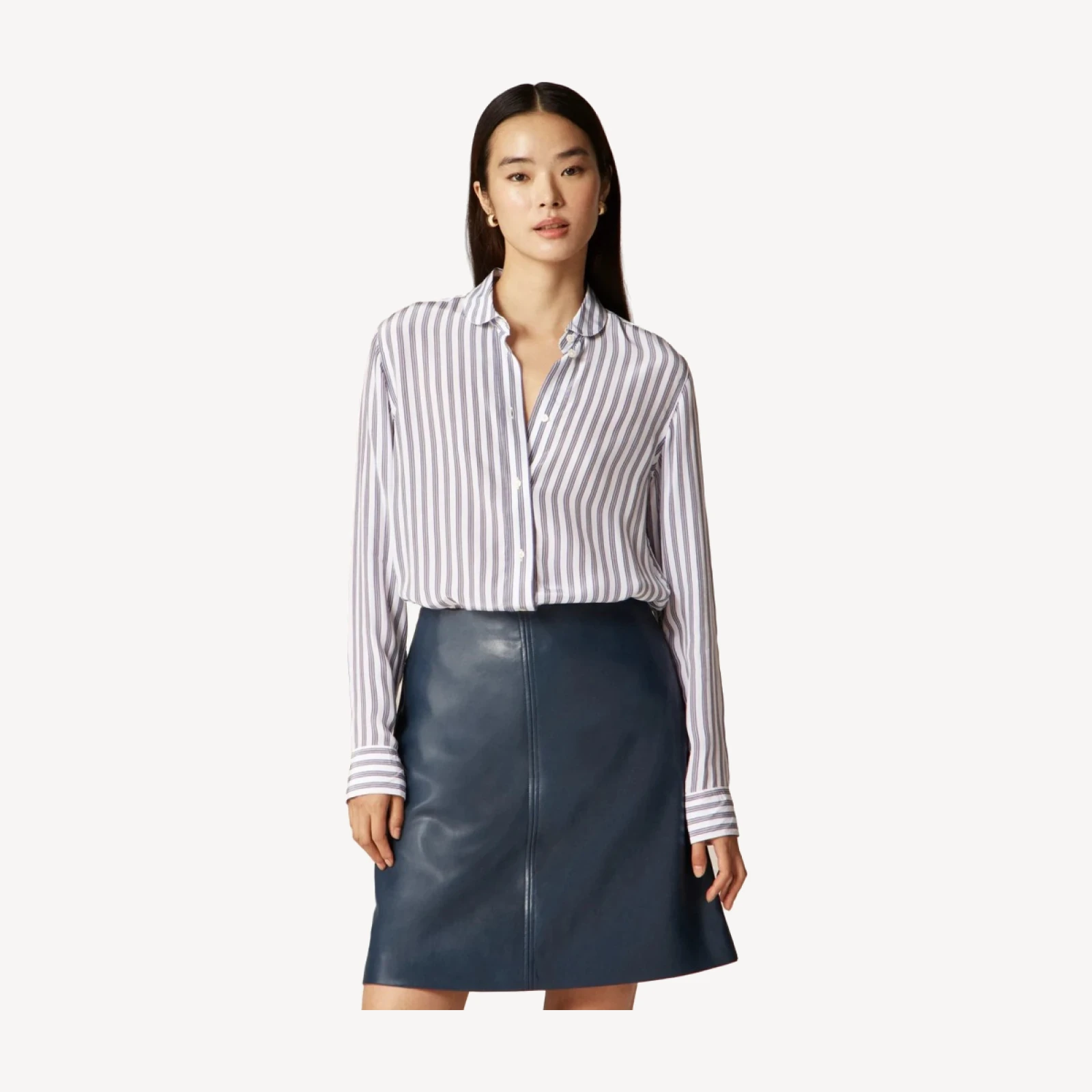 Jules classic-fit shirt in striped crepe de chine