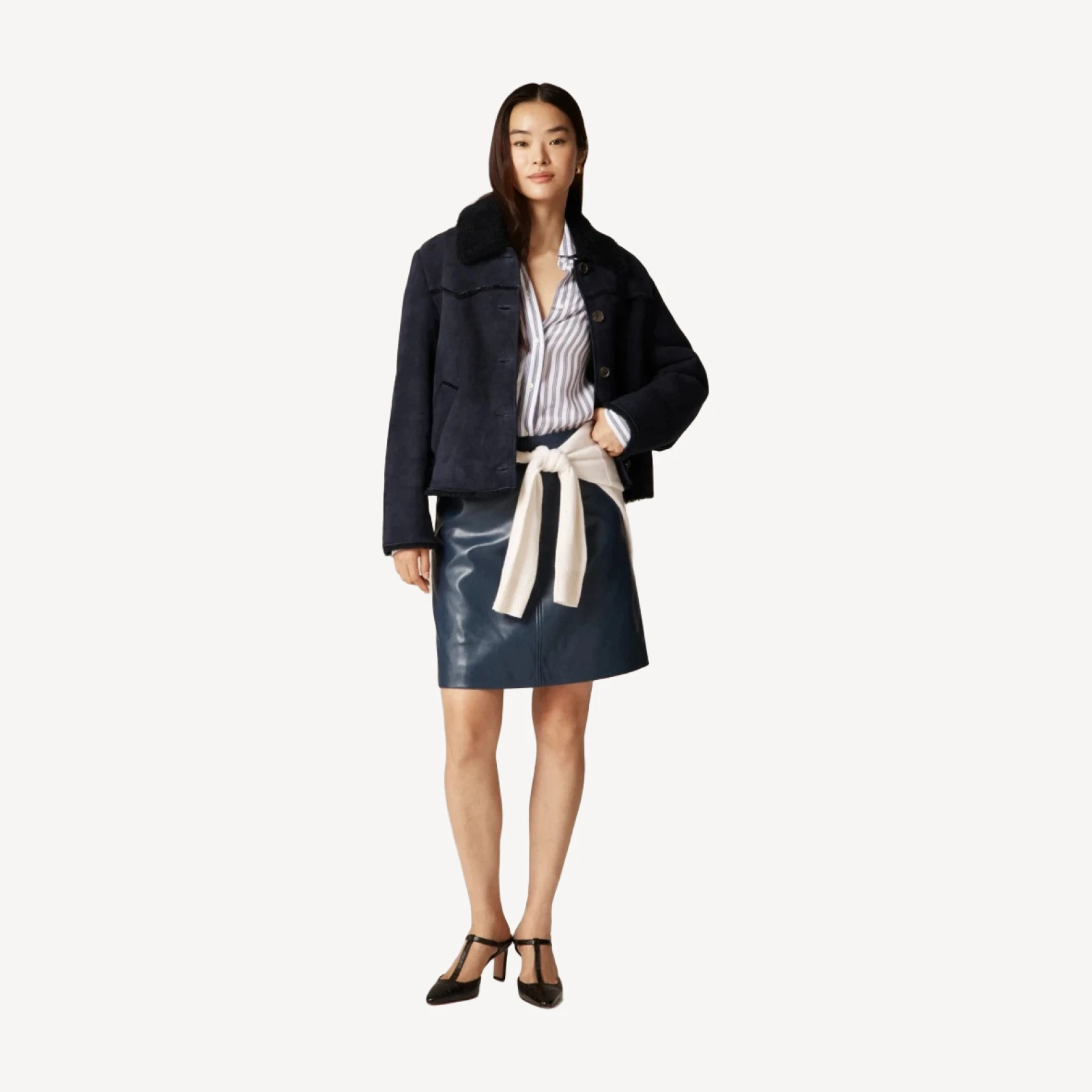 Jules classic-fit shirt in striped crepe de chine
