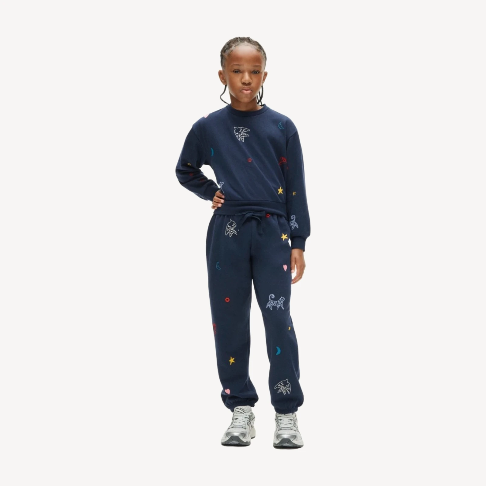 Girls' everyday sweatpant in embellished cozy rib