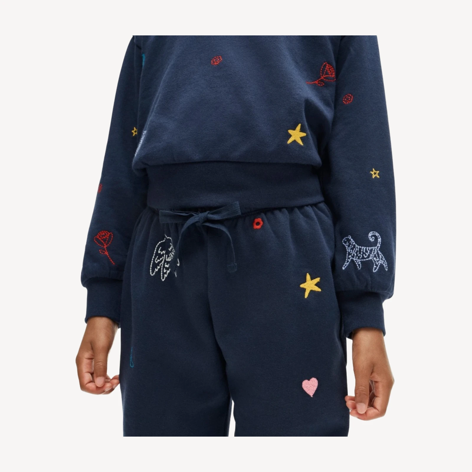 Girls' everyday sweatpant in embellished cozy rib