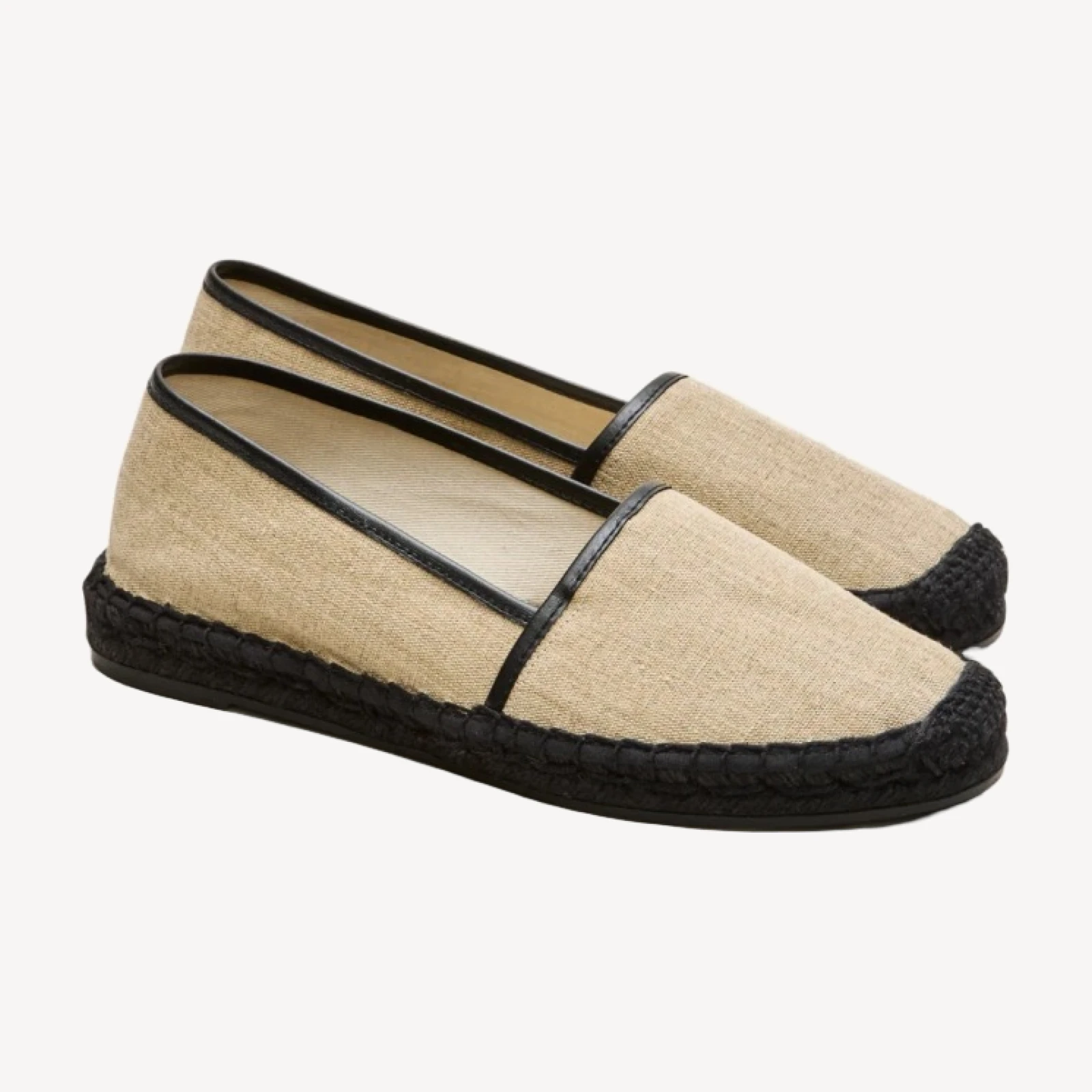 Made-in-Spain espadrille flats in linen blend