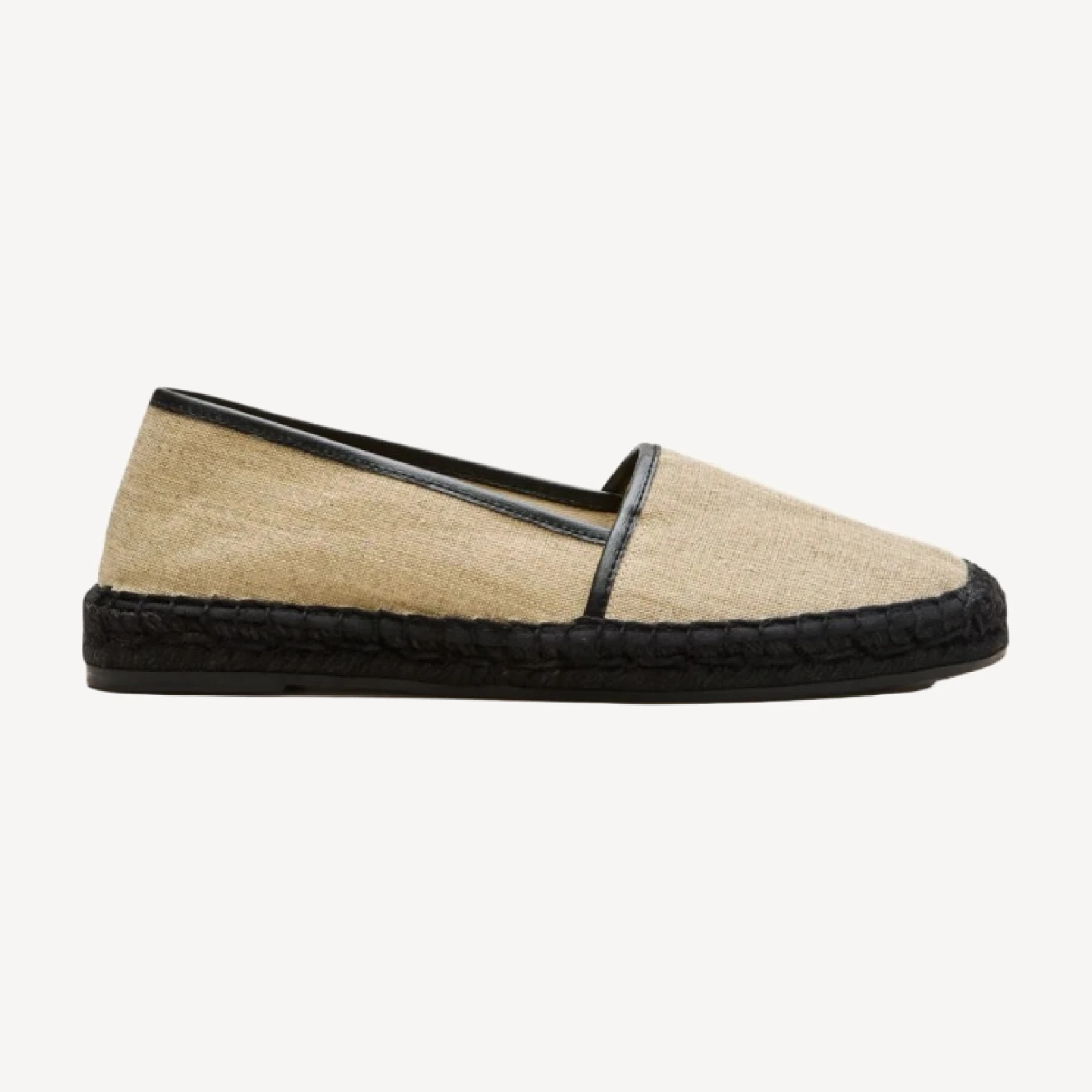 Made-in-Spain espadrille flats in linen blend