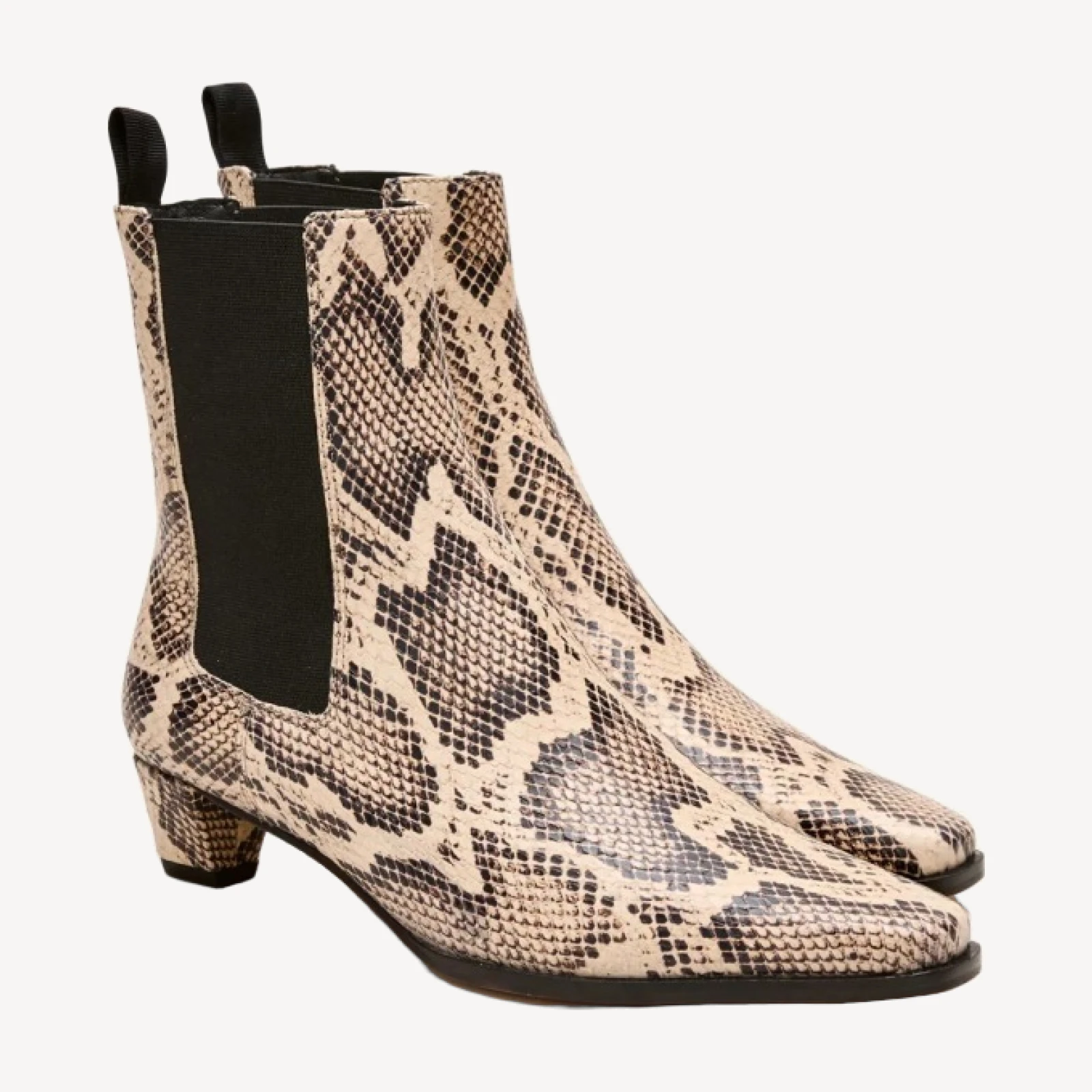 Chelsea pull-on boots in snake-embossed leather