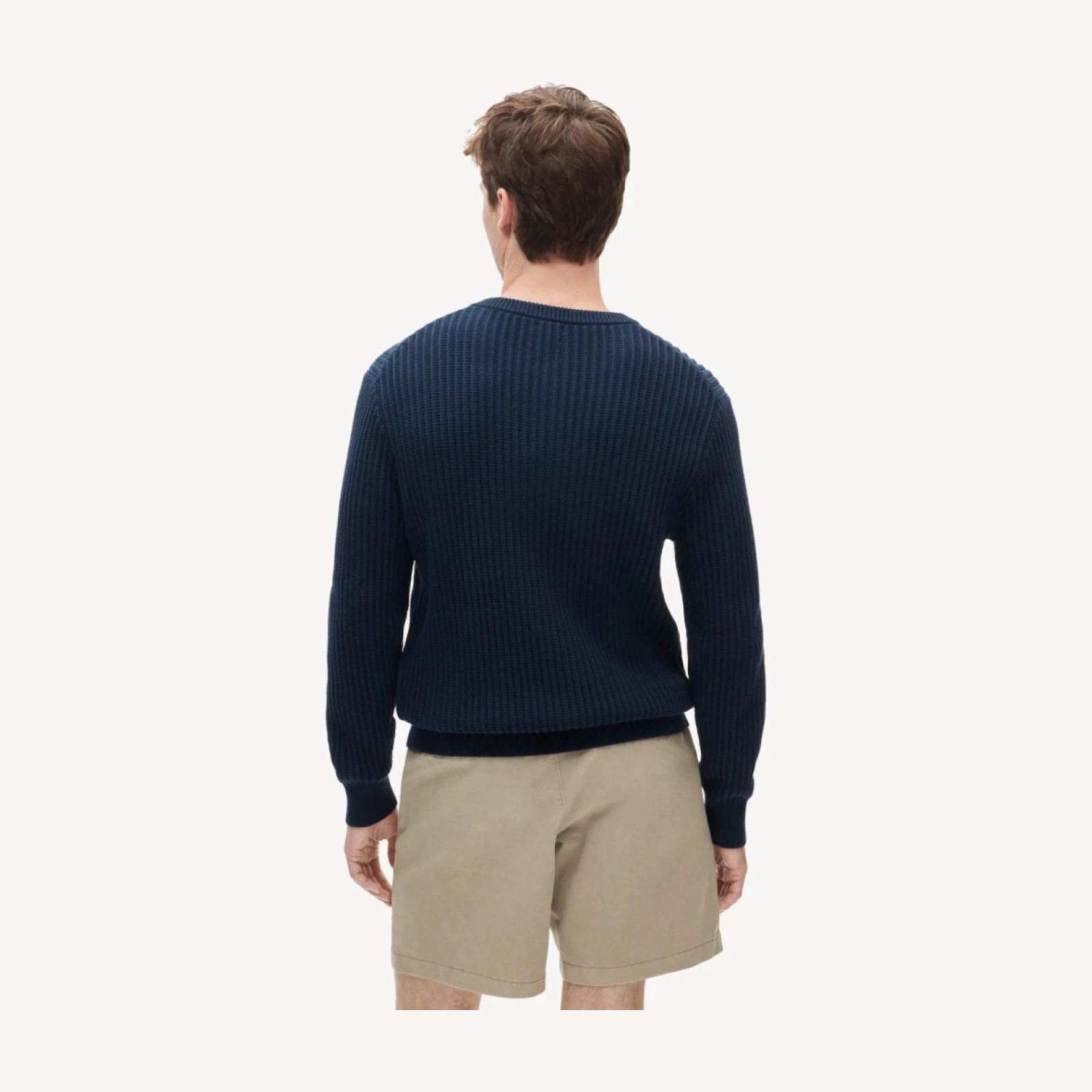 Fisherman-rib henley sweater in cotton