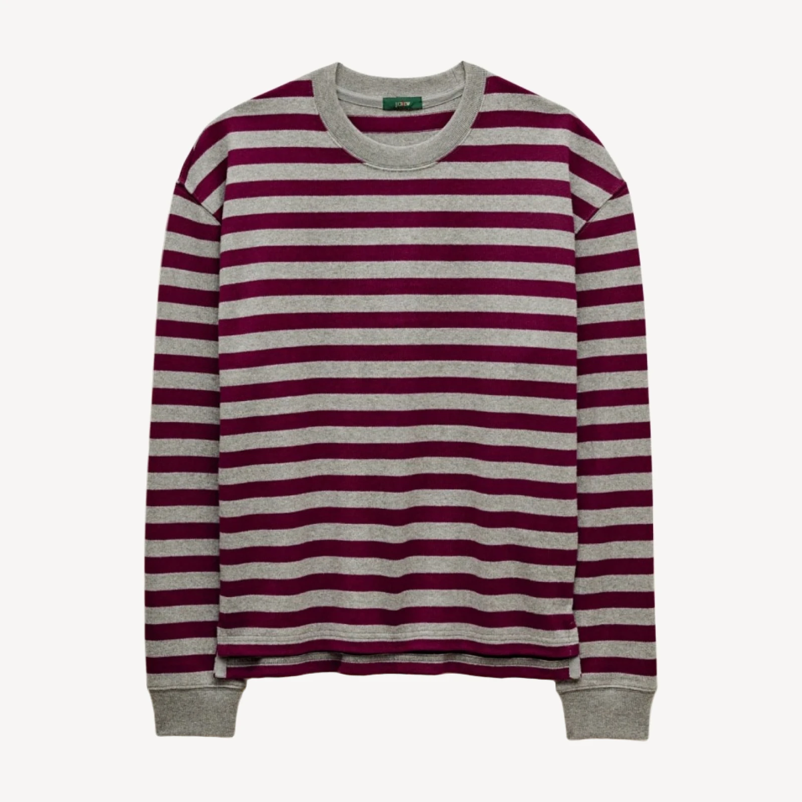 Long-sleeve crewneck in striped maritime jersey