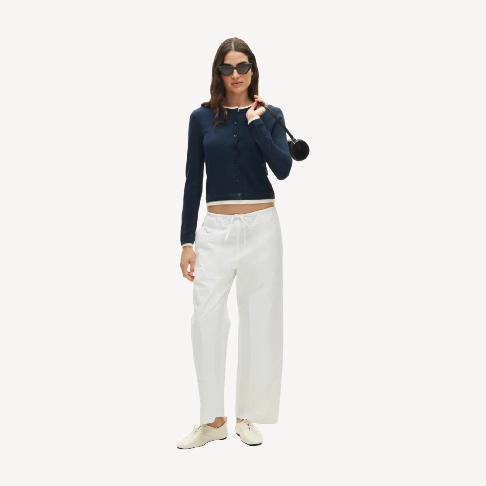 Double-layer cardigan in merino wool