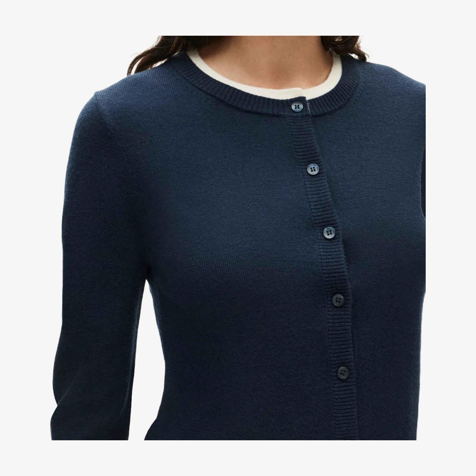 Double-layer cardigan in merino wool