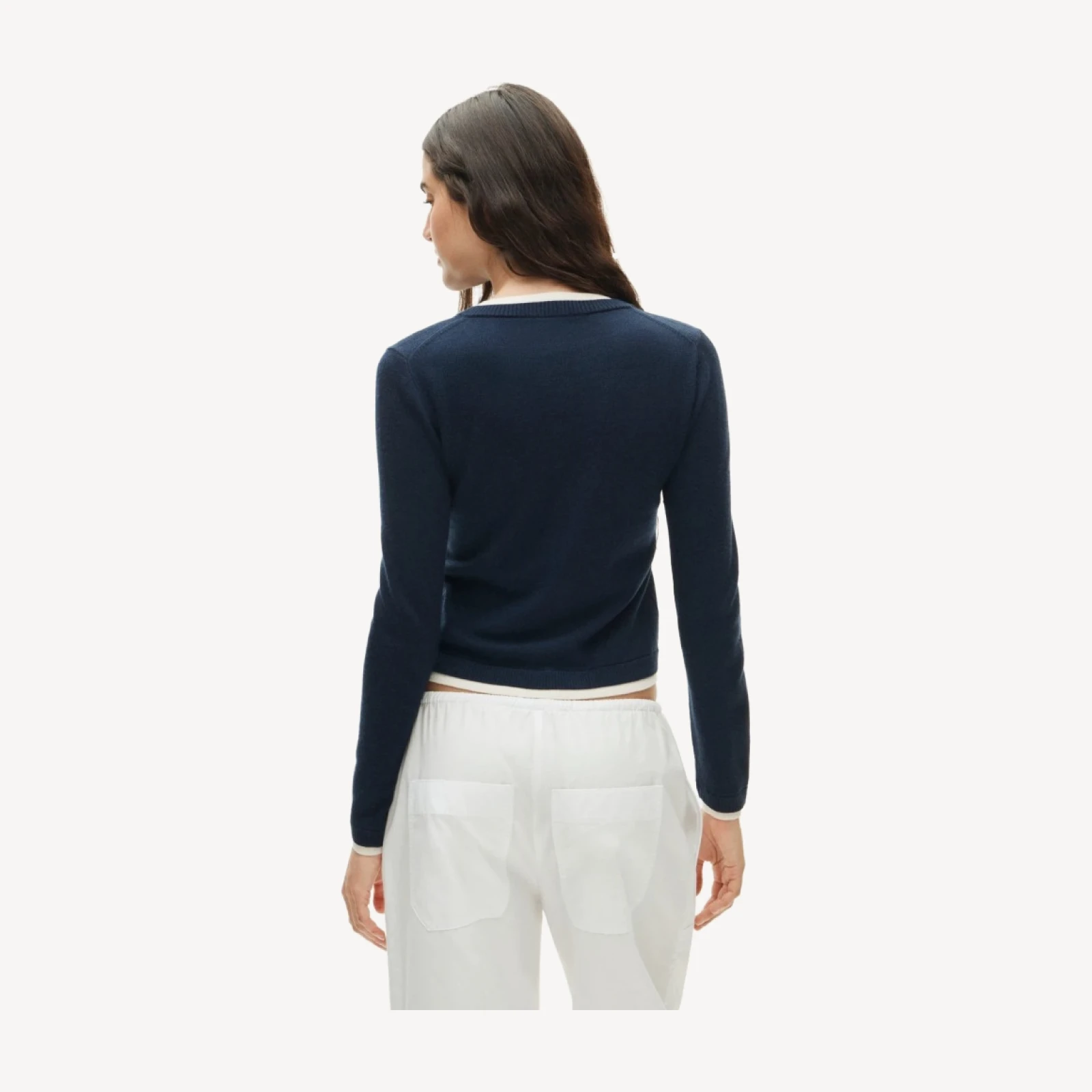 Double-layer cardigan in merino wool