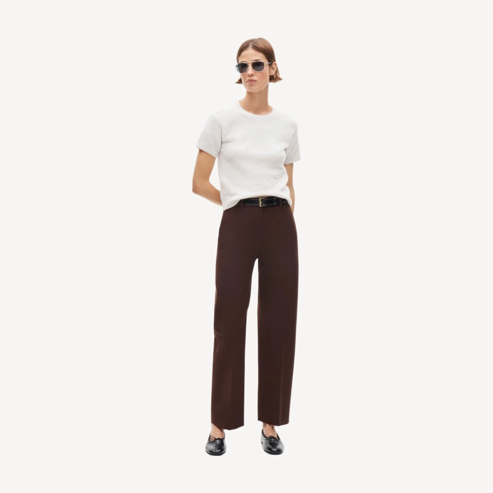 Tapered trouser pant in wool blend