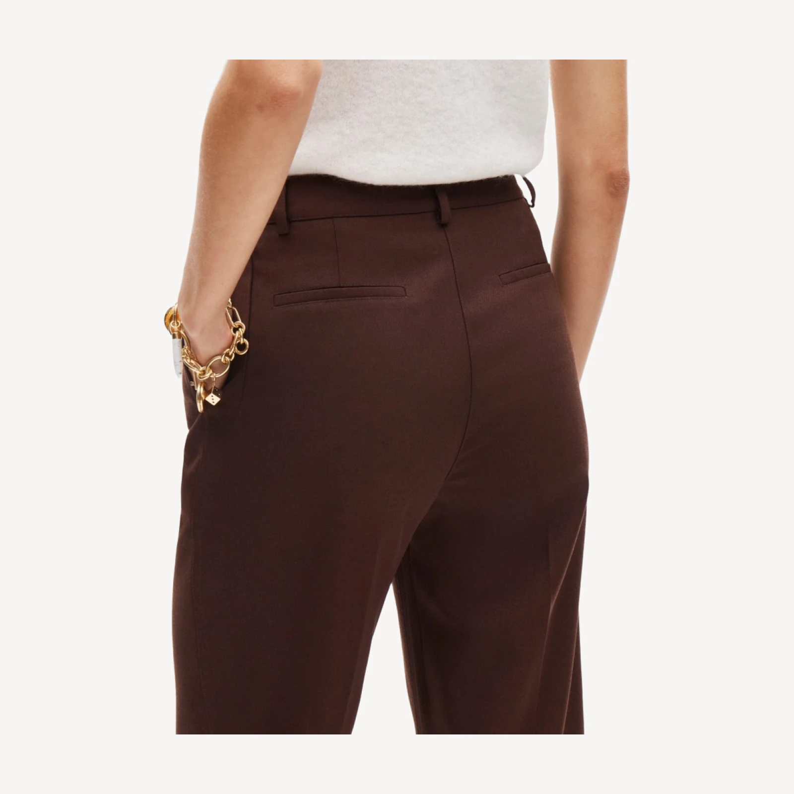 Tapered trouser pant in wool blend