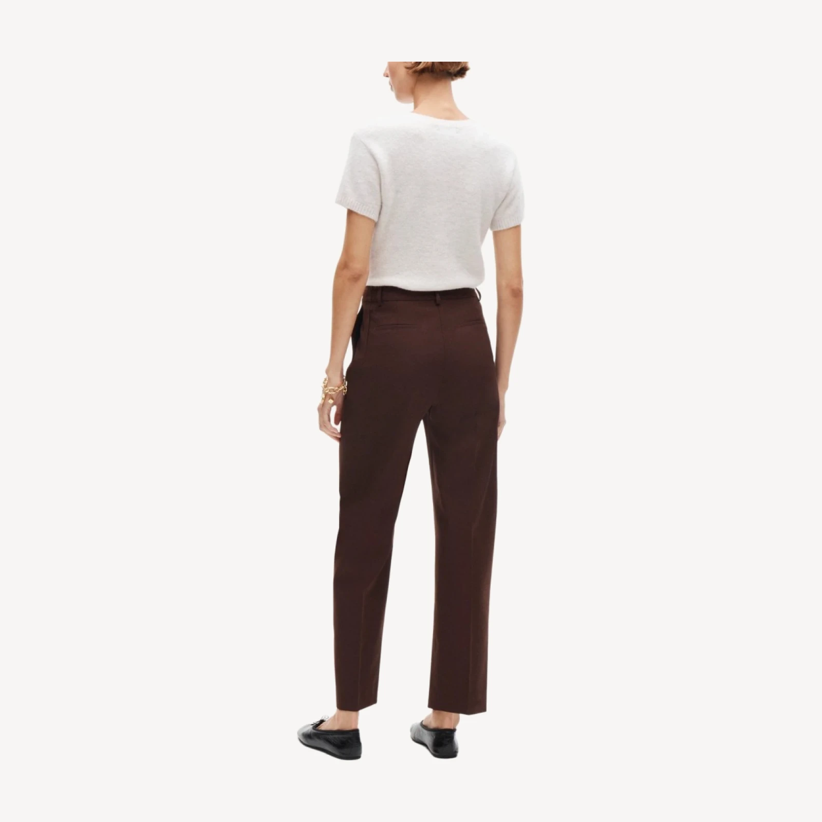 Tapered trouser pant in wool blend