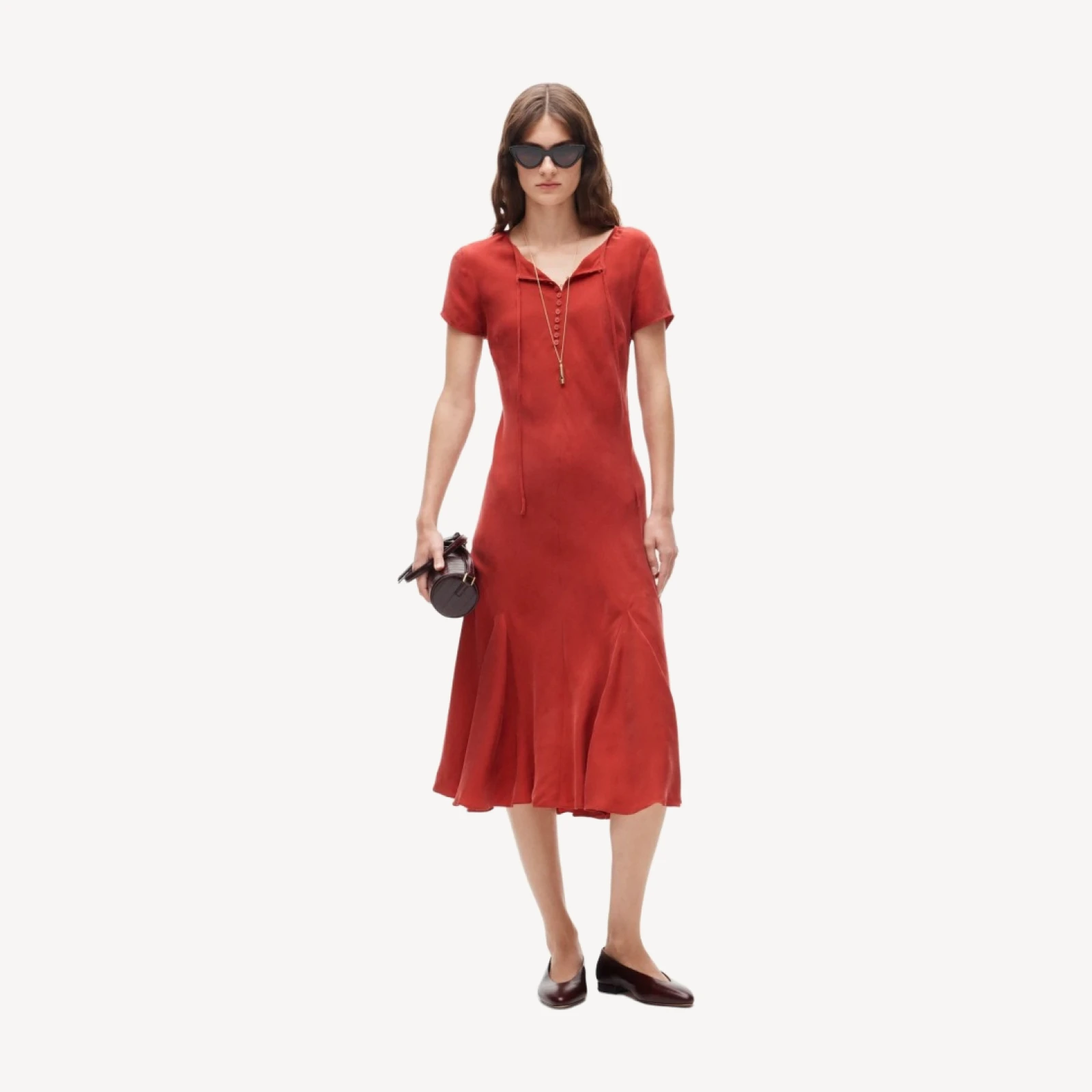Natasha slip dress in cupro blend