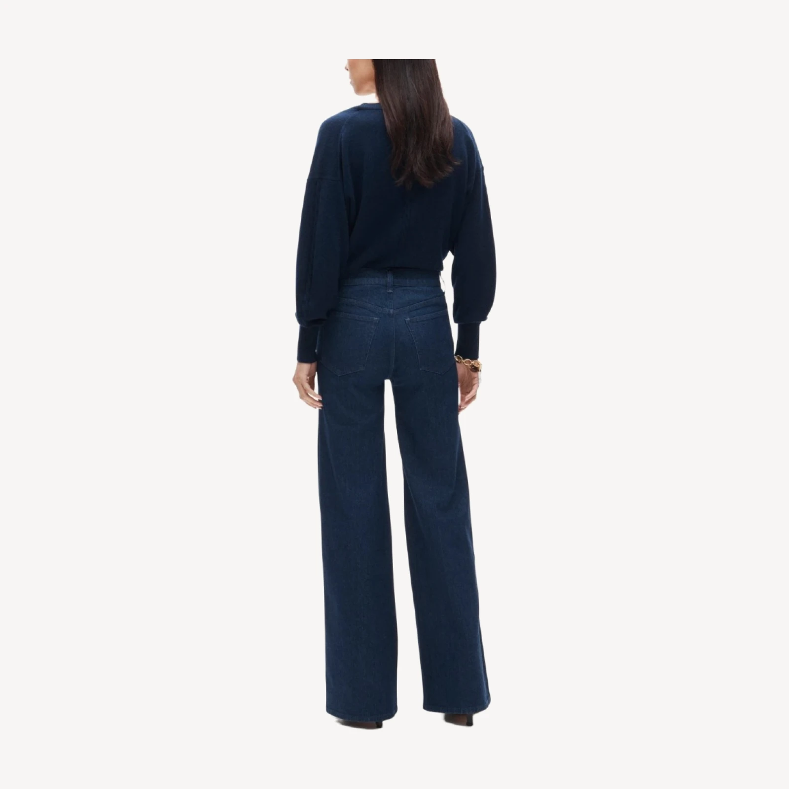 Denim trouser jean with flap pockets