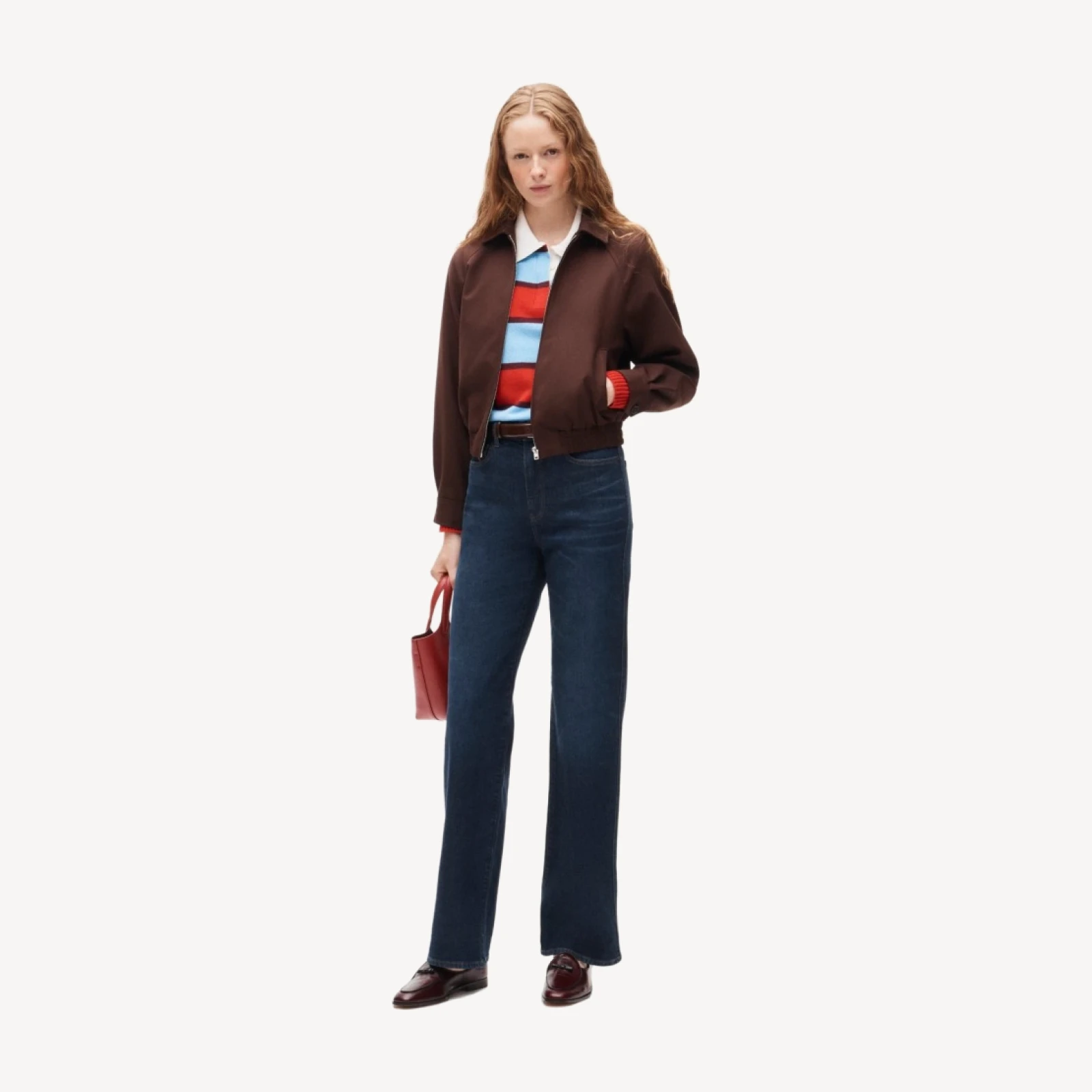 Full-length slim-wide jean