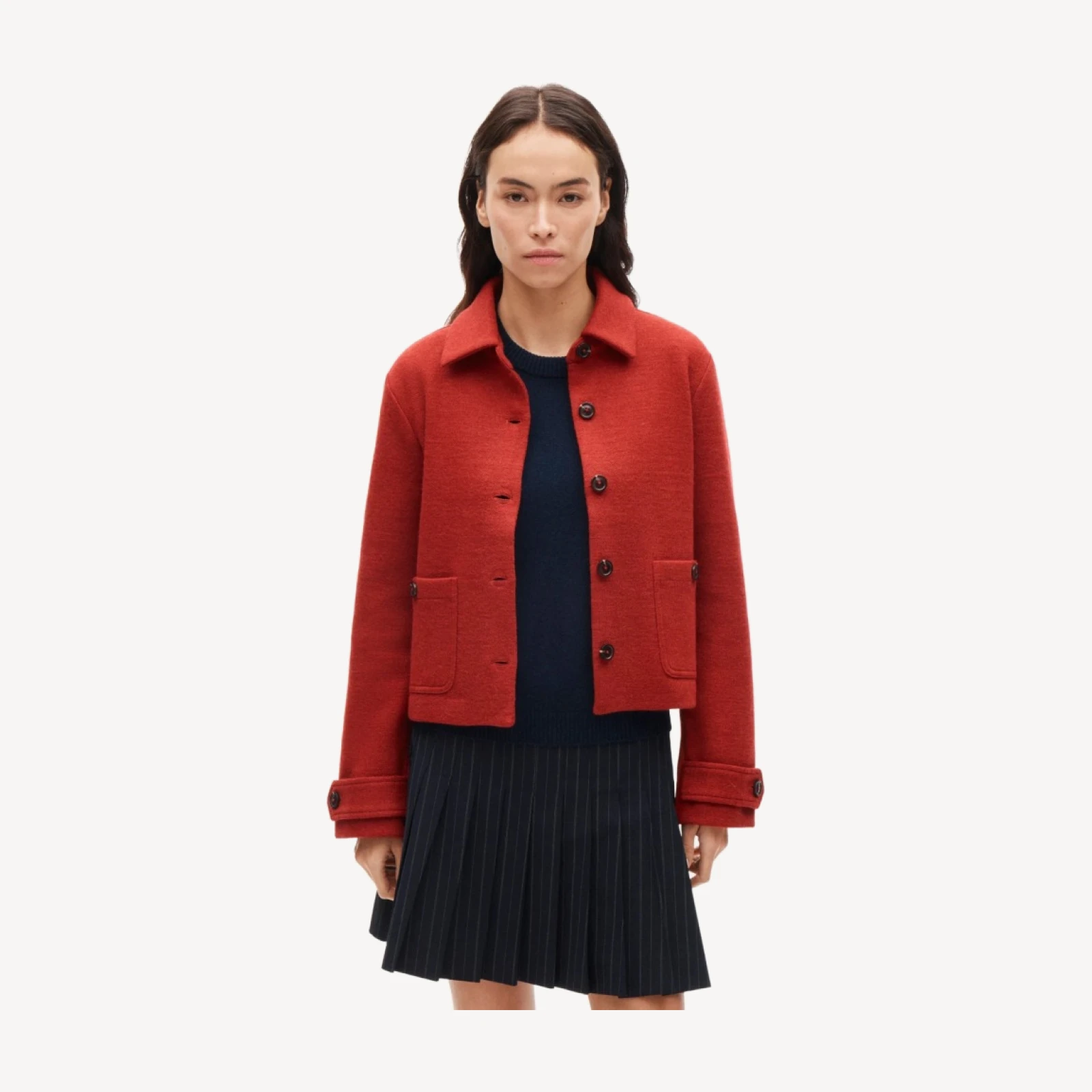Knit jacket in wool blend