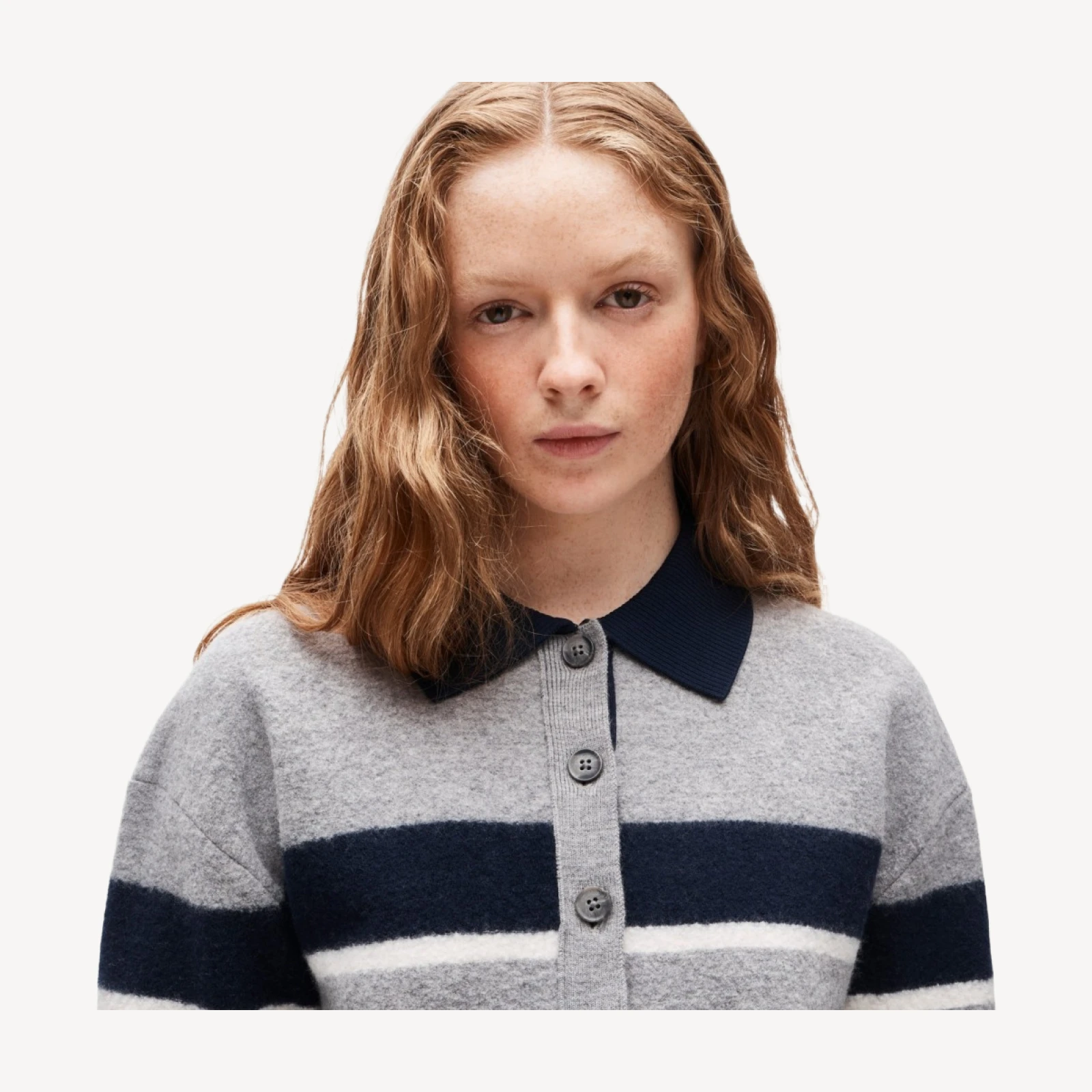 Rugby sweater-jacket in boiled merino wool